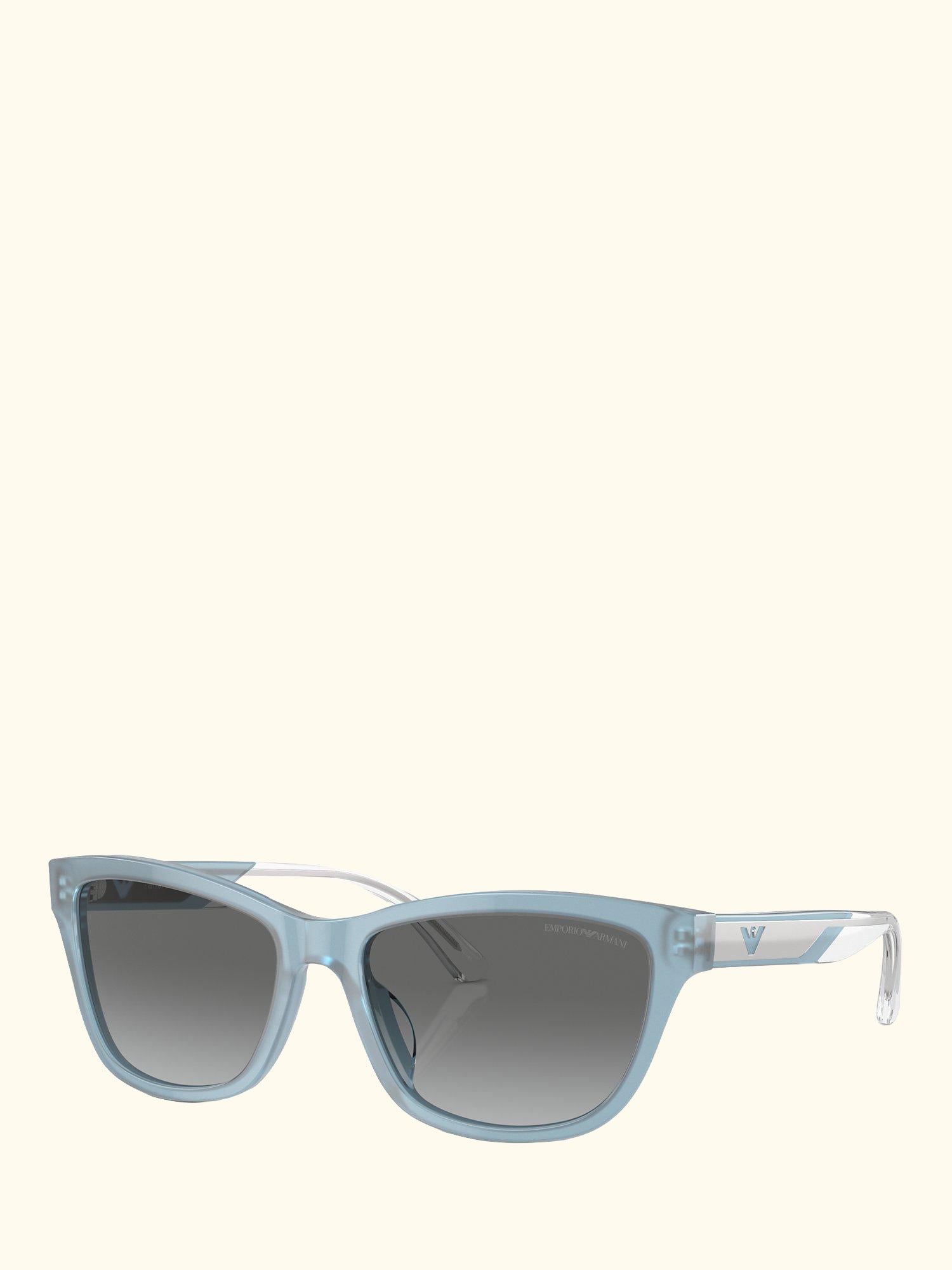 EA4227U Women's Rectangular Sunglasses, Opaline Azure/ Grey Gradient