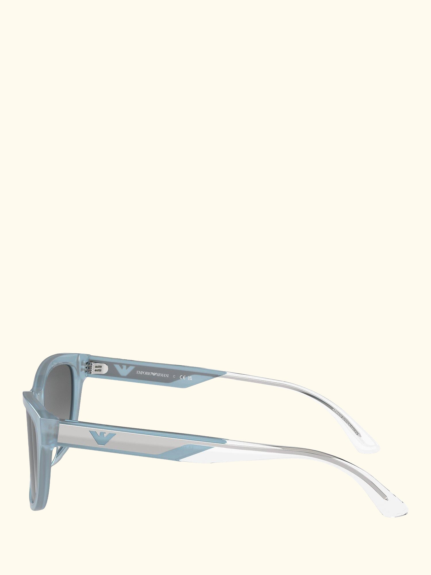 EA4227U Women's Rectangular Sunglasses, Opaline Azure/ Grey Gradient