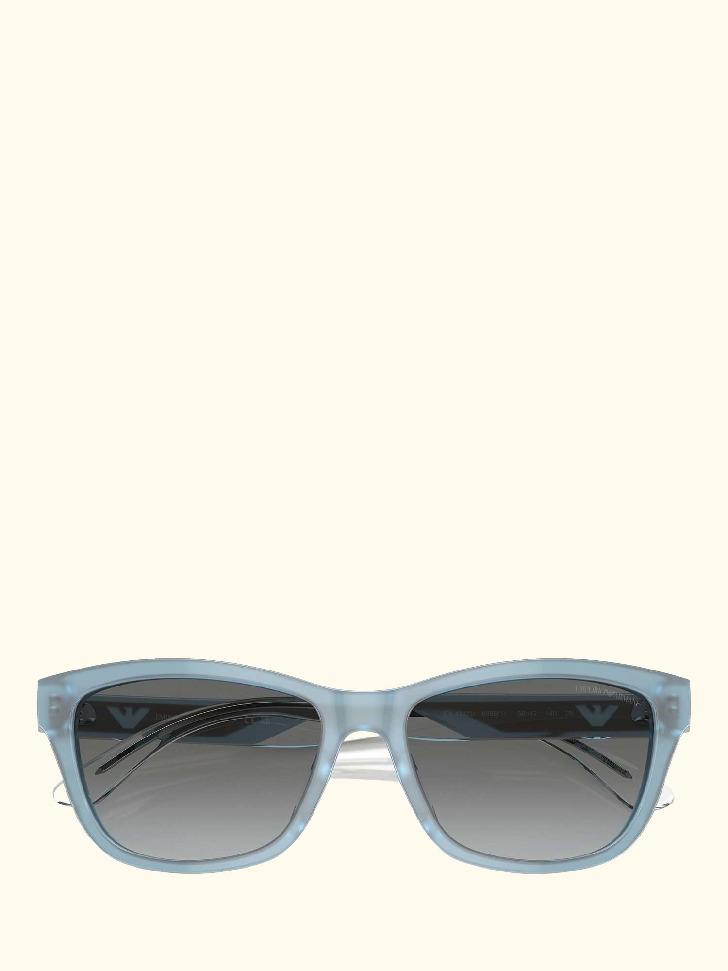 EA4227U Women's Rectangular Sunglasses, Opaline Azure/ Grey Gradient