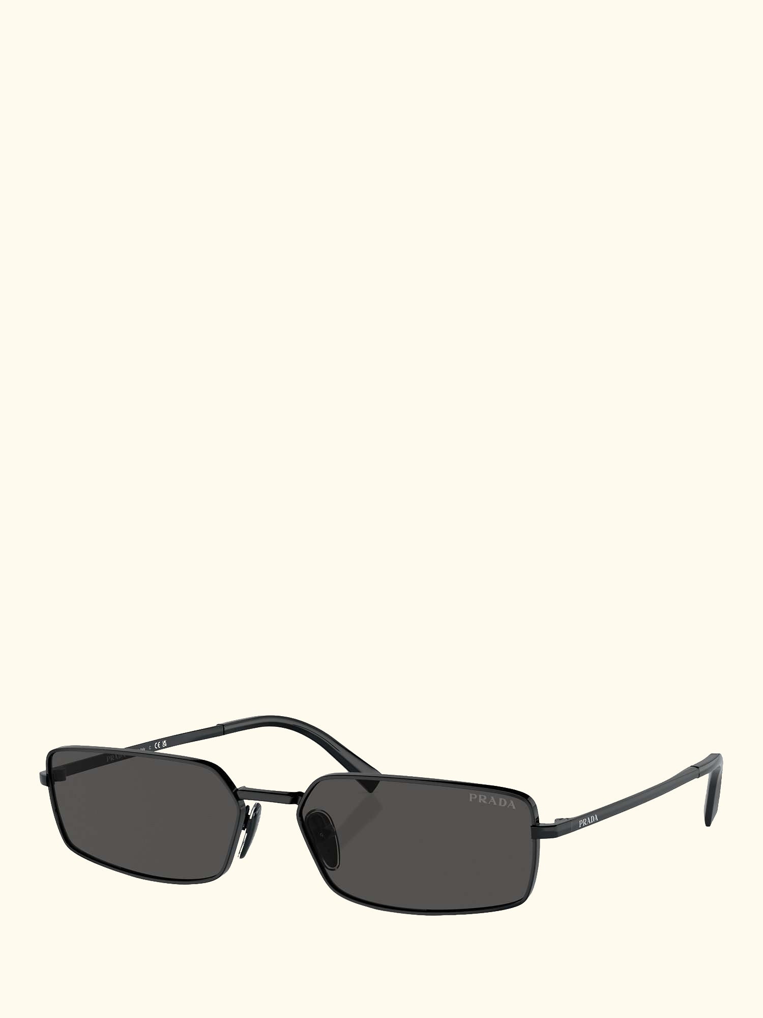 PR A60S Women's Rectangular Metal Frame Sunglasses, Black/Grey