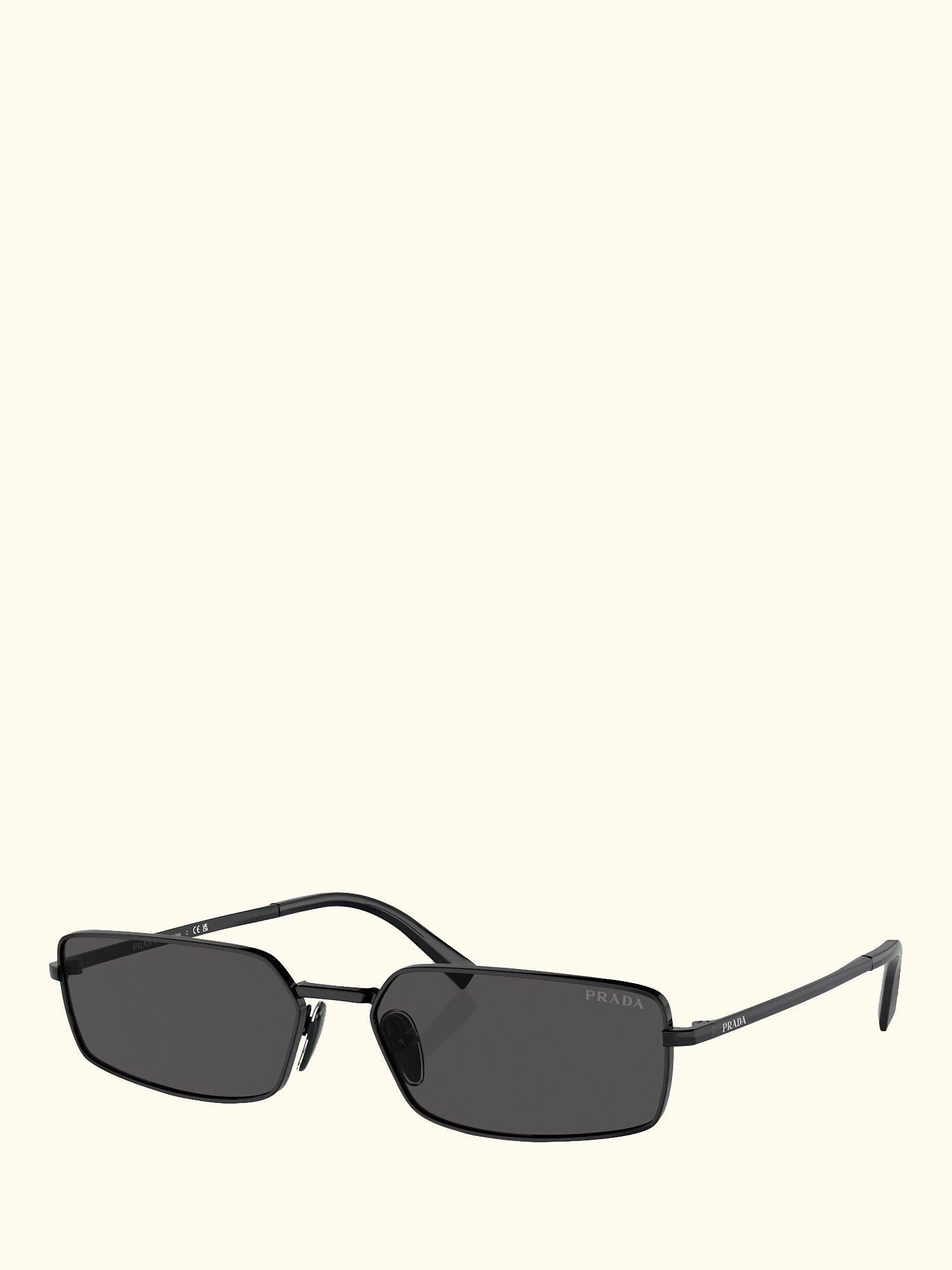 PR A60S Women's Rectangular Metal Frame Sunglasses, Black/Grey