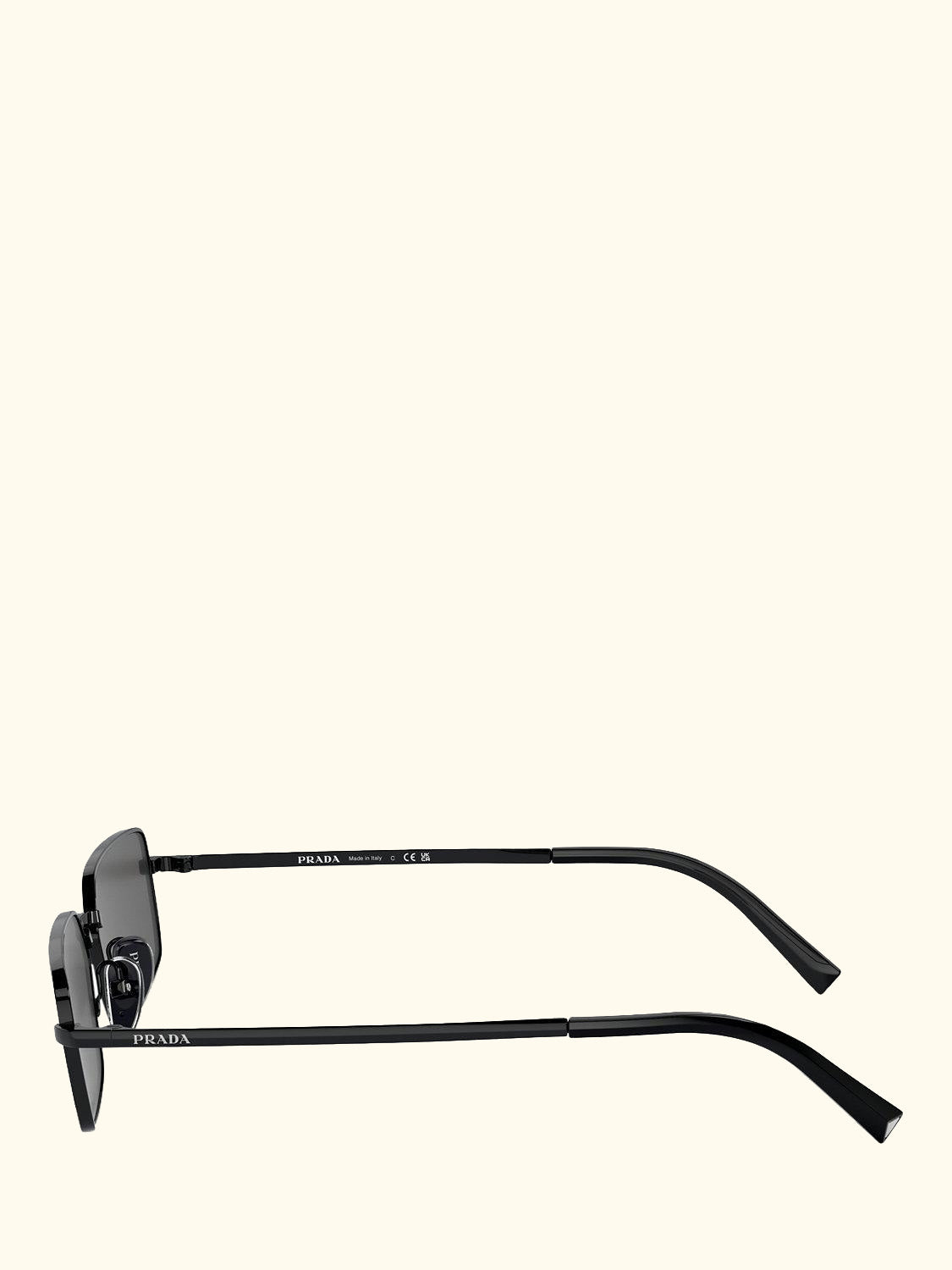 PR A60S Women's Rectangular Metal Frame Sunglasses, Black/Grey