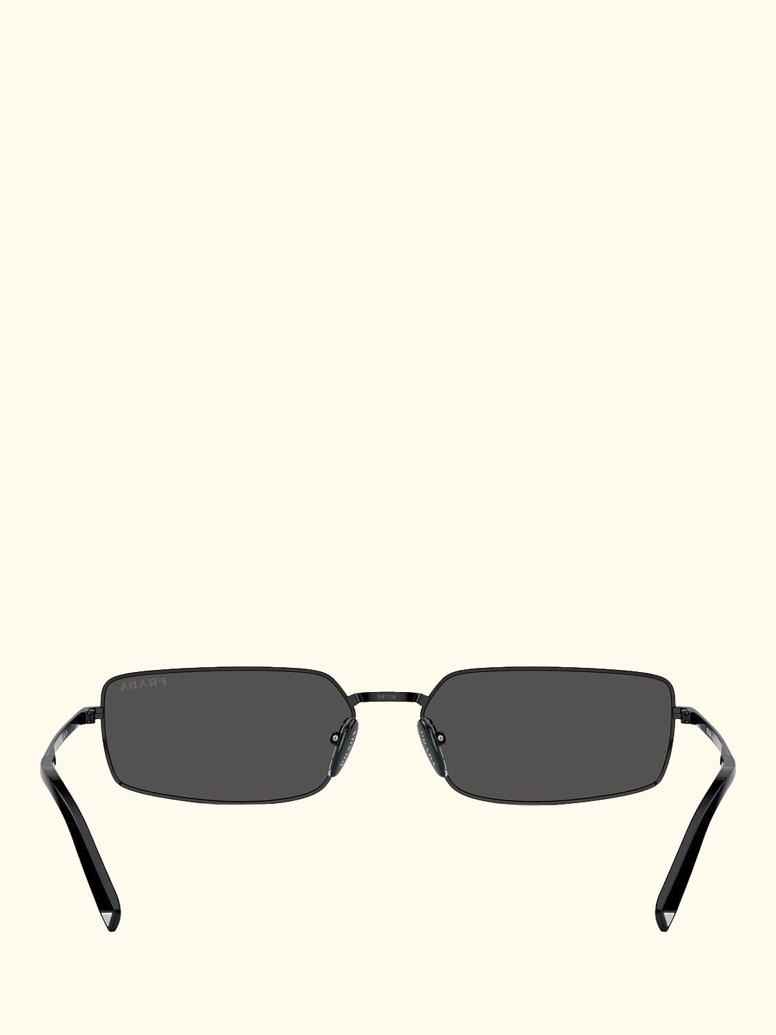 PR A60S Women's Rectangular Metal Frame Sunglasses, Black/Grey