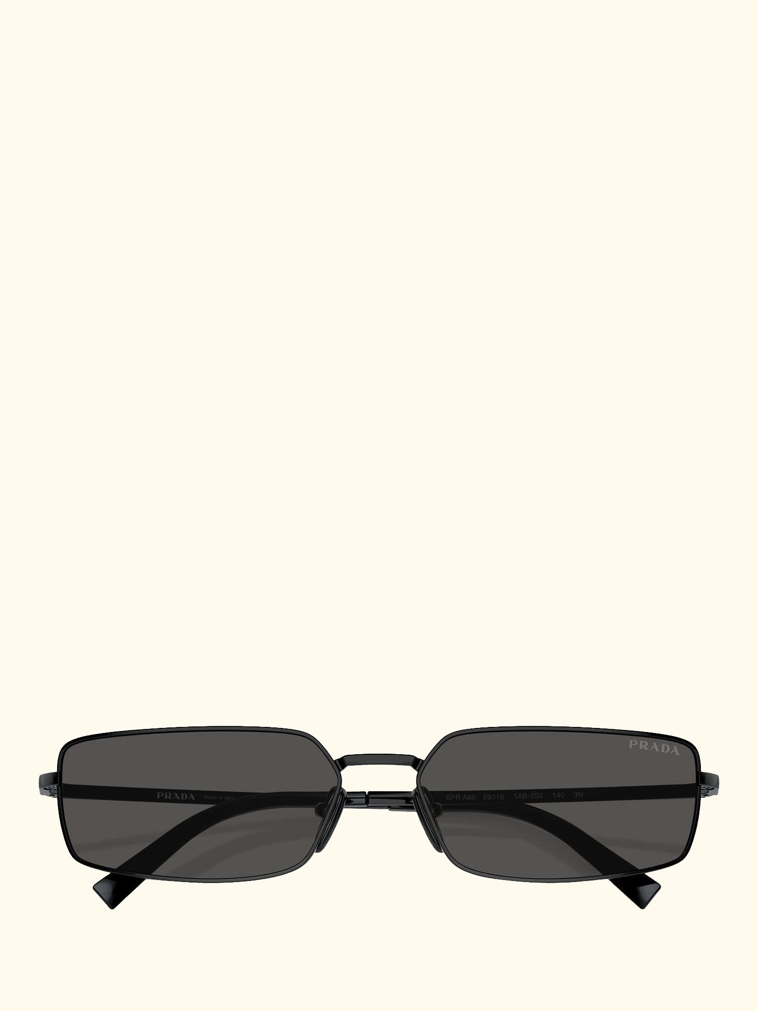 PR A60S Women's Rectangular Metal Frame Sunglasses, Black/Grey