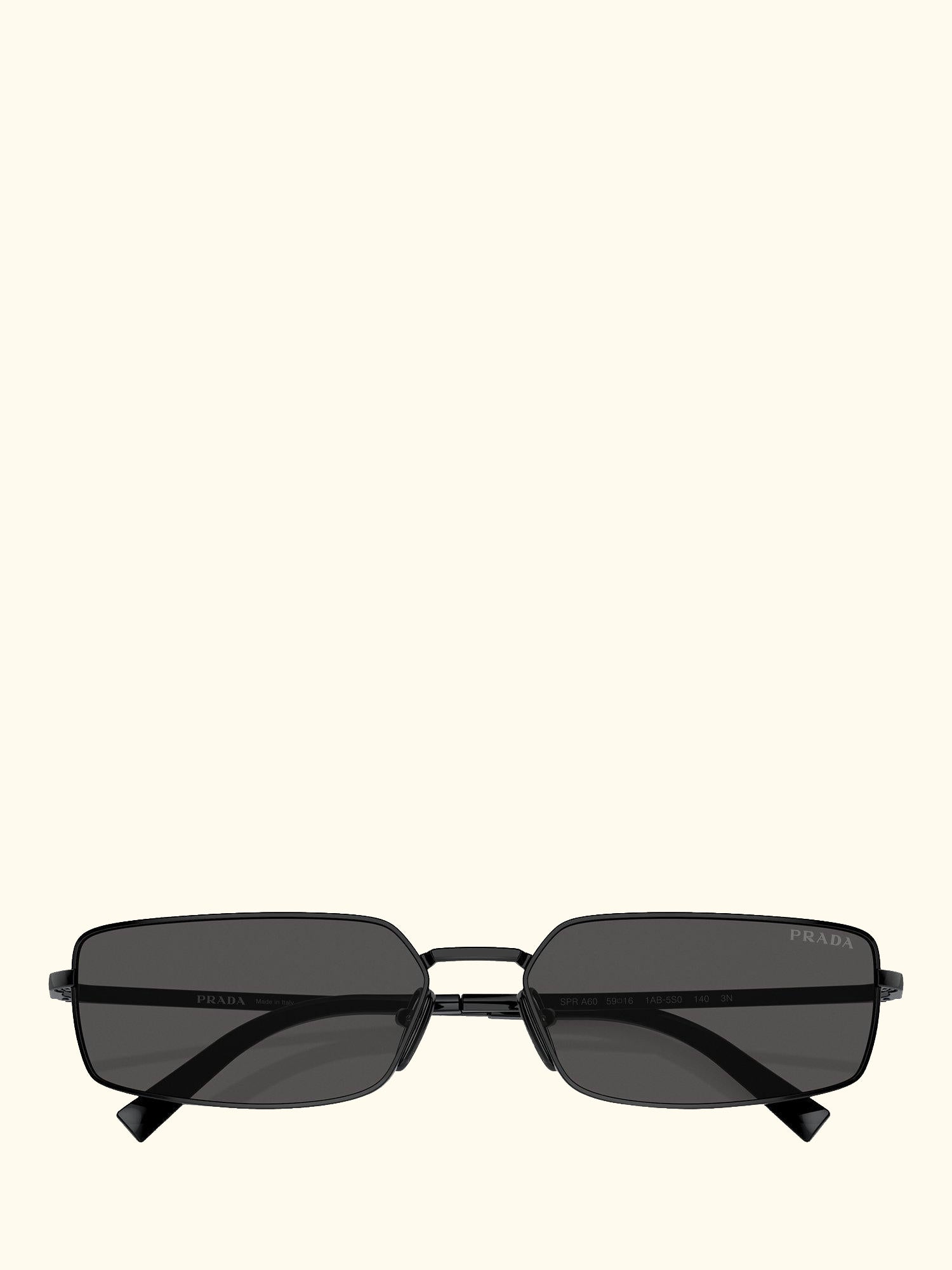 PR A60S Women's Rectangular Metal Frame Sunglasses, Black/Grey
