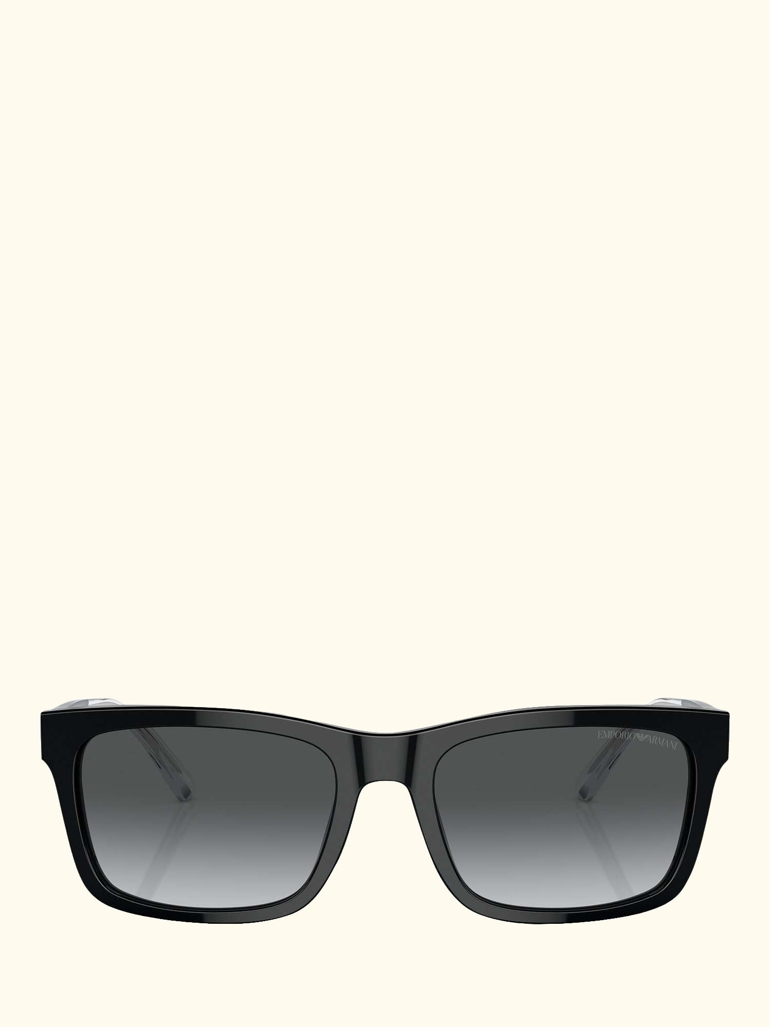 0EA4224 Men's Polarised Rectangular Sunglasses, Black