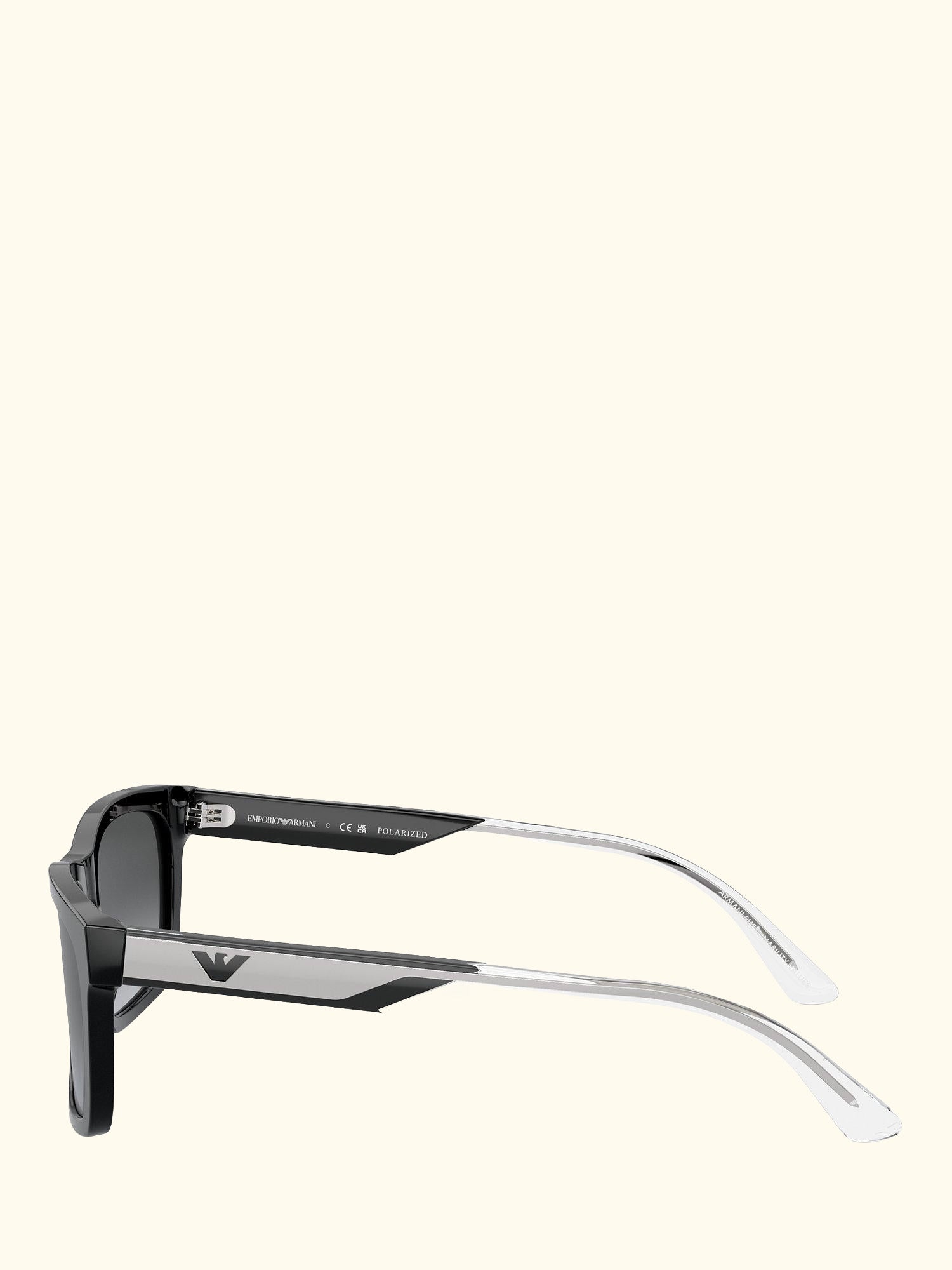 0EA4224 Men's Polarised Rectangular Sunglasses, Black