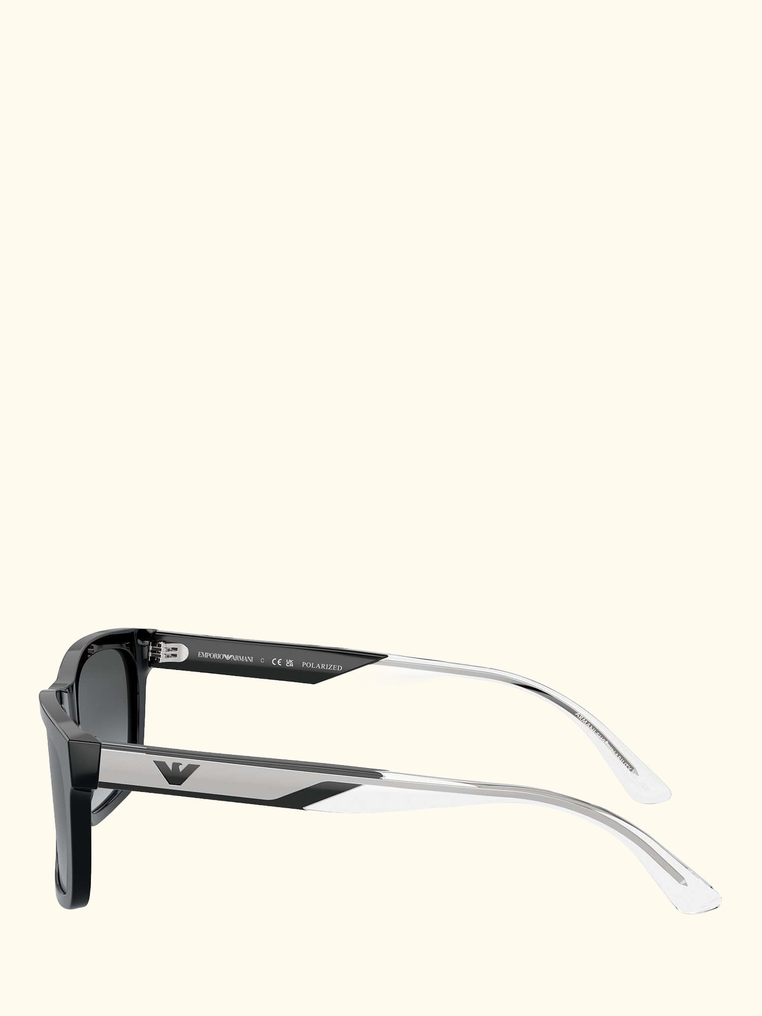 0EA4224 Men's Polarised Rectangular Sunglasses, Black