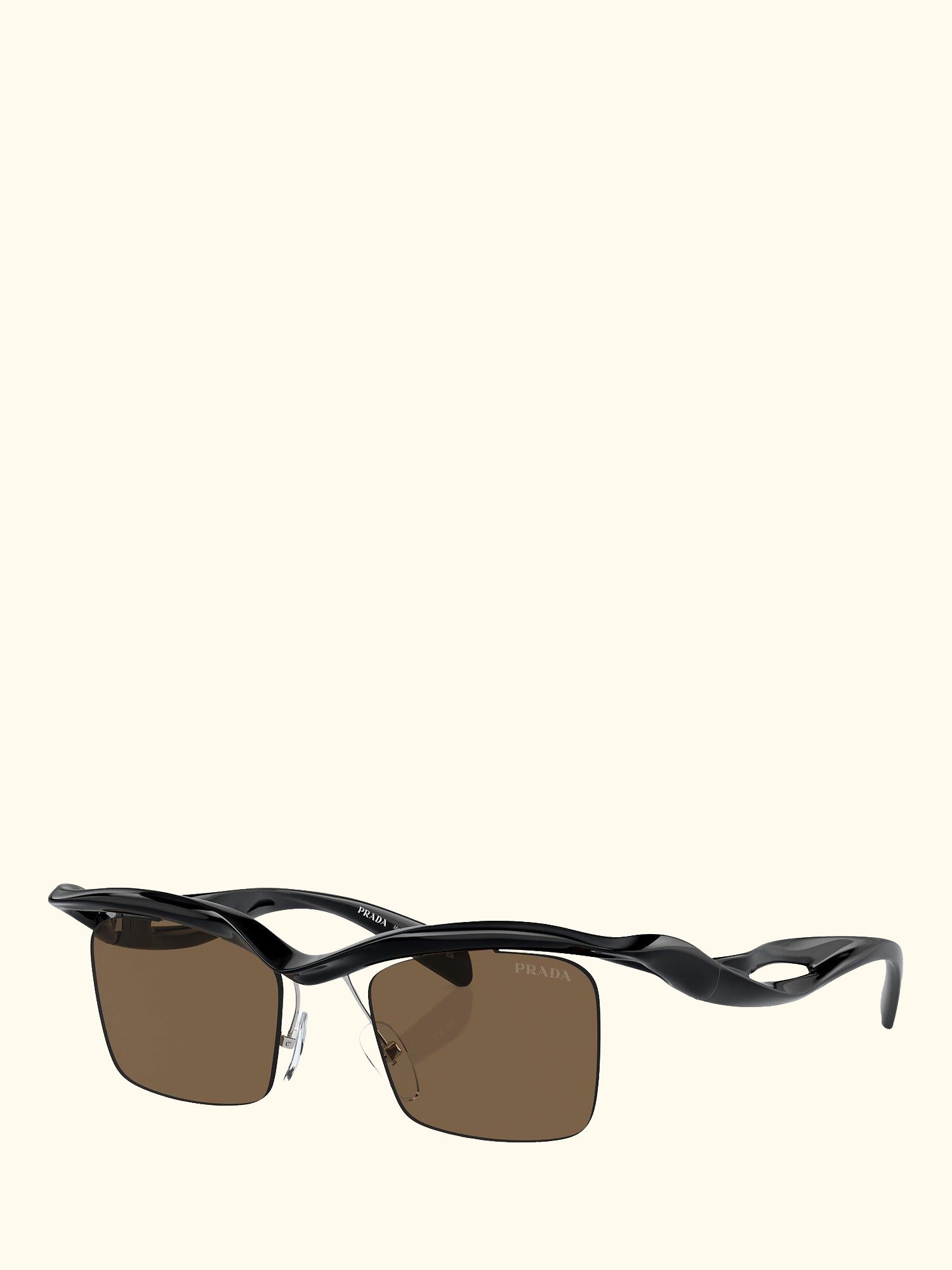 PR A15S Men's Rectangular Sunglasses, Black