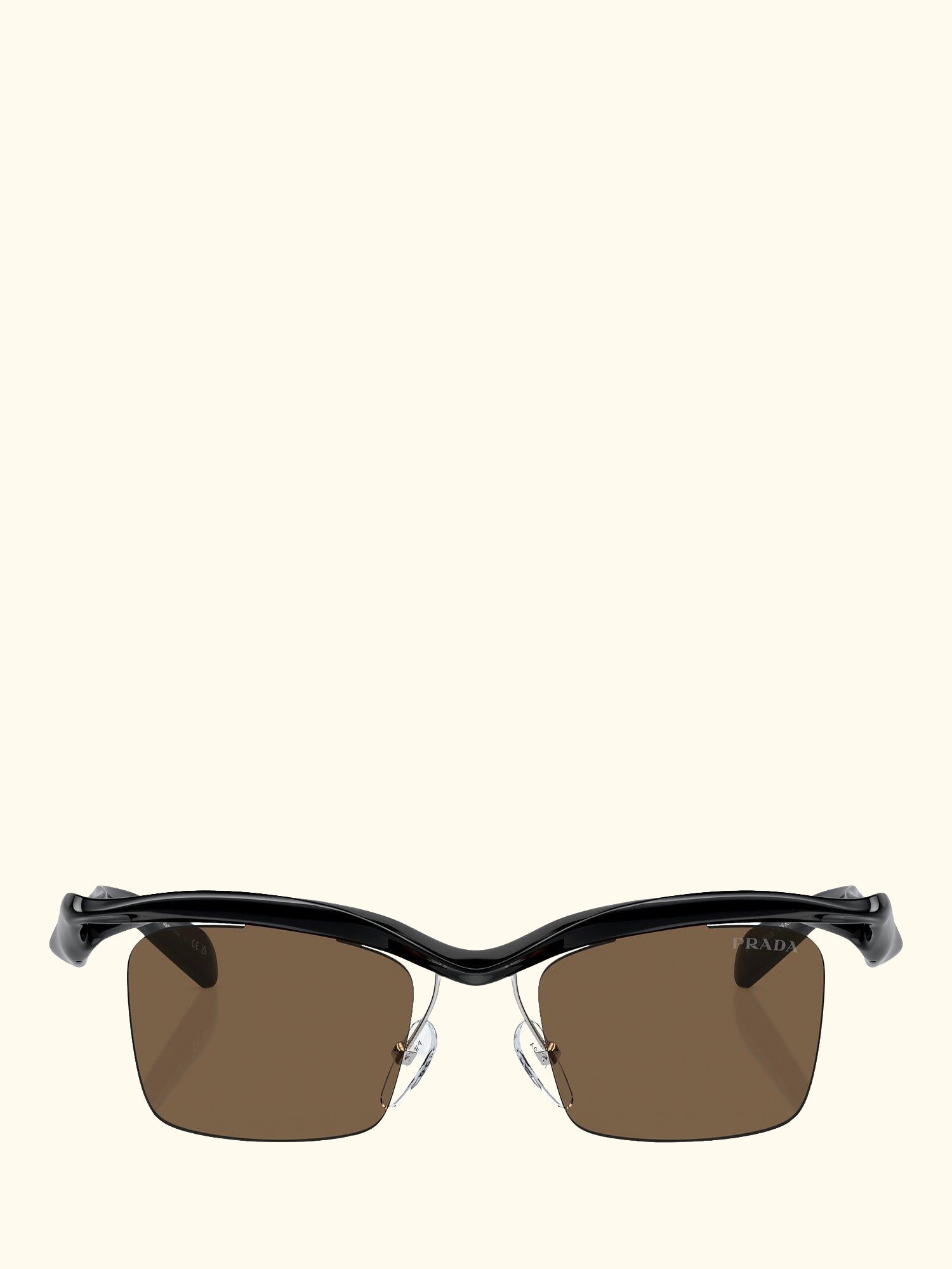 PR A15S Men's Rectangular Sunglasses, Black