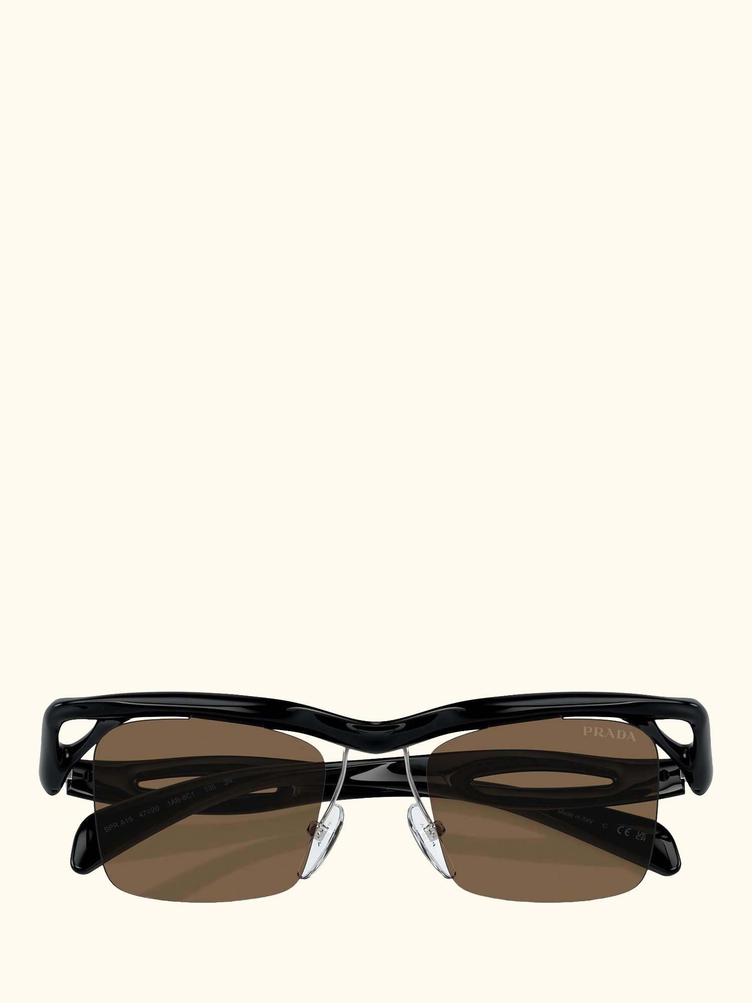 PR A15S Men's Rectangular Sunglasses, Black
