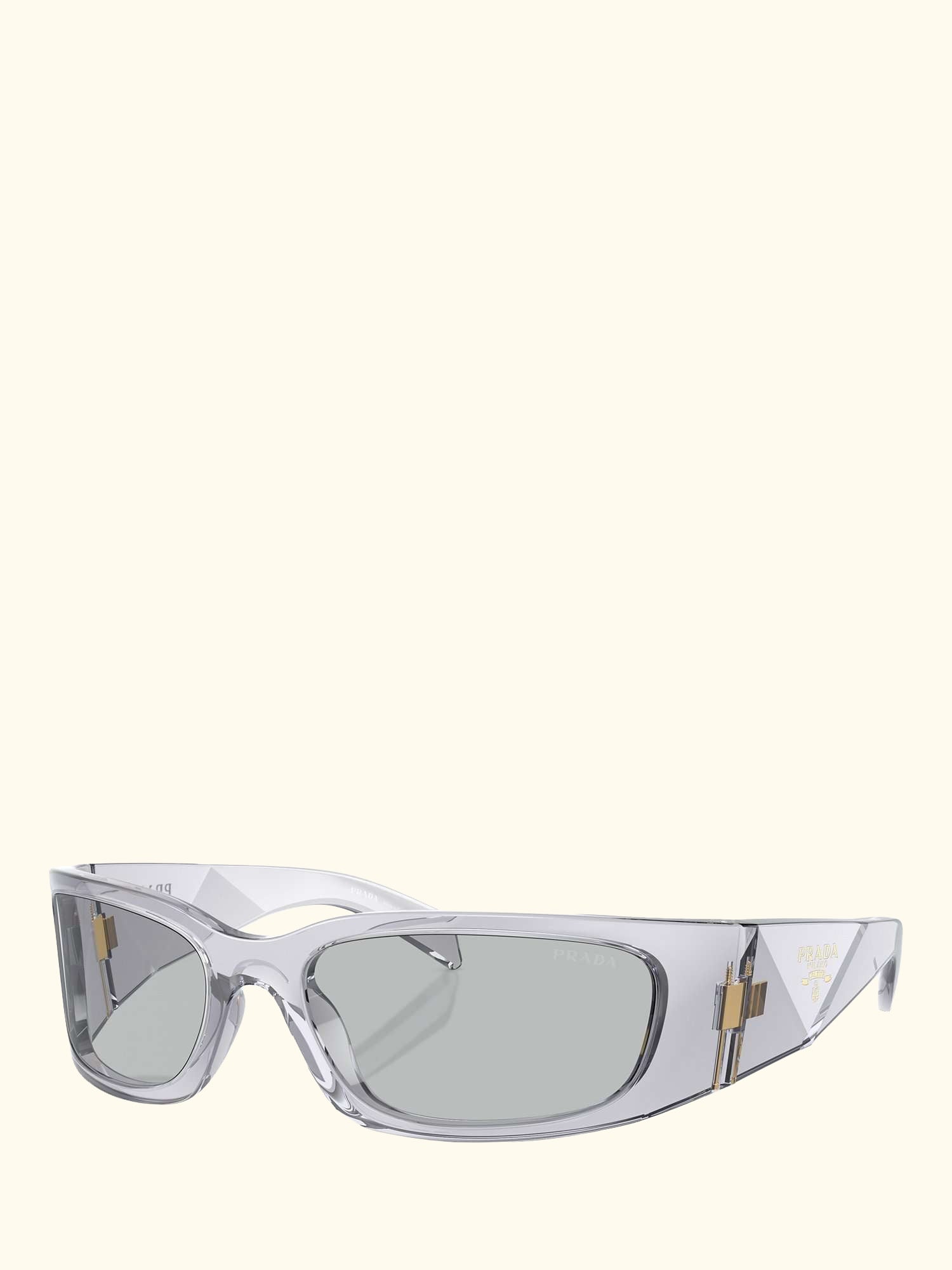 PR A14S Women's Wrap Sunglasses, Transparent Grey