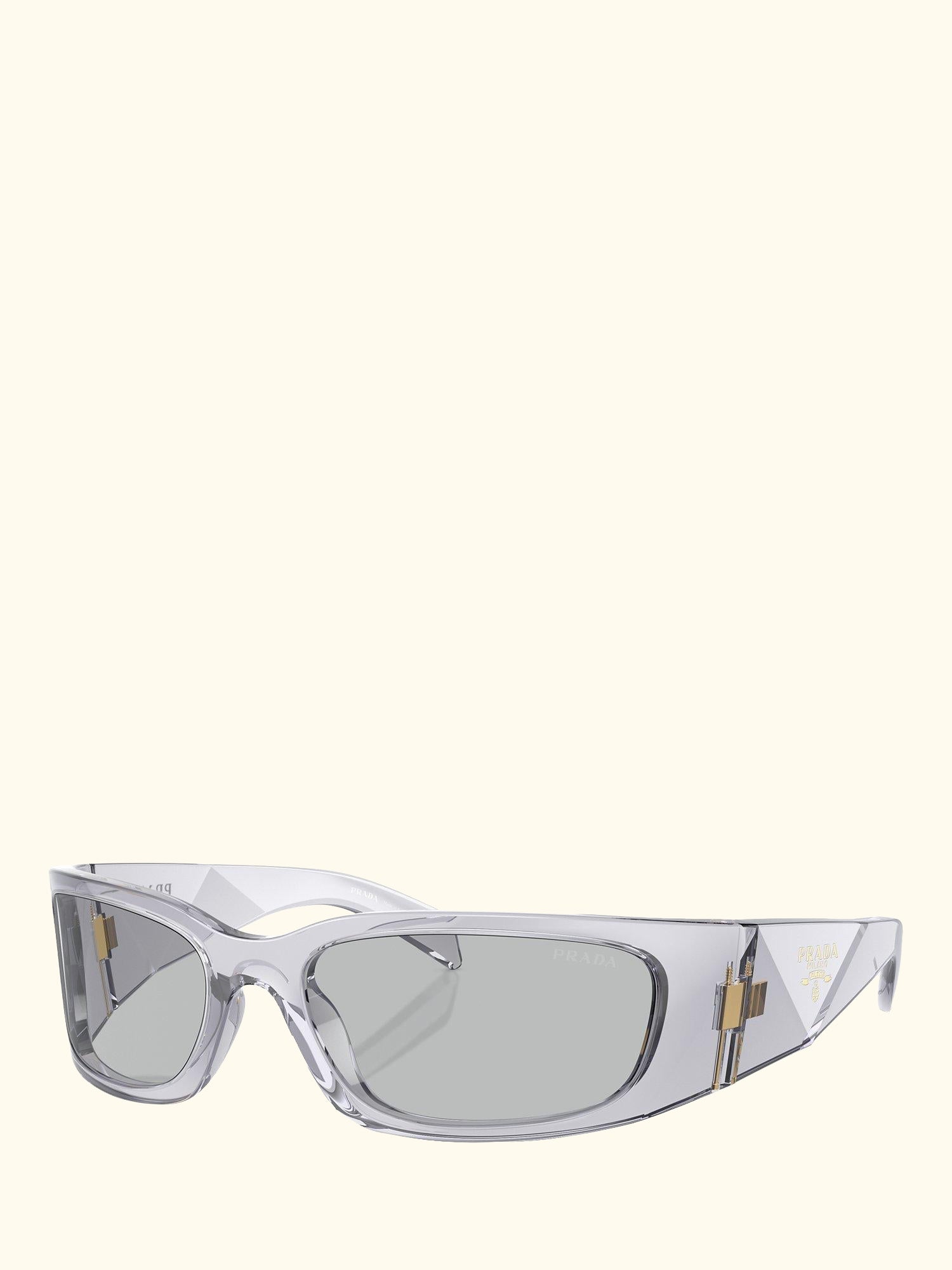 PR A14S Women's Wrap Sunglasses, Transparent Grey