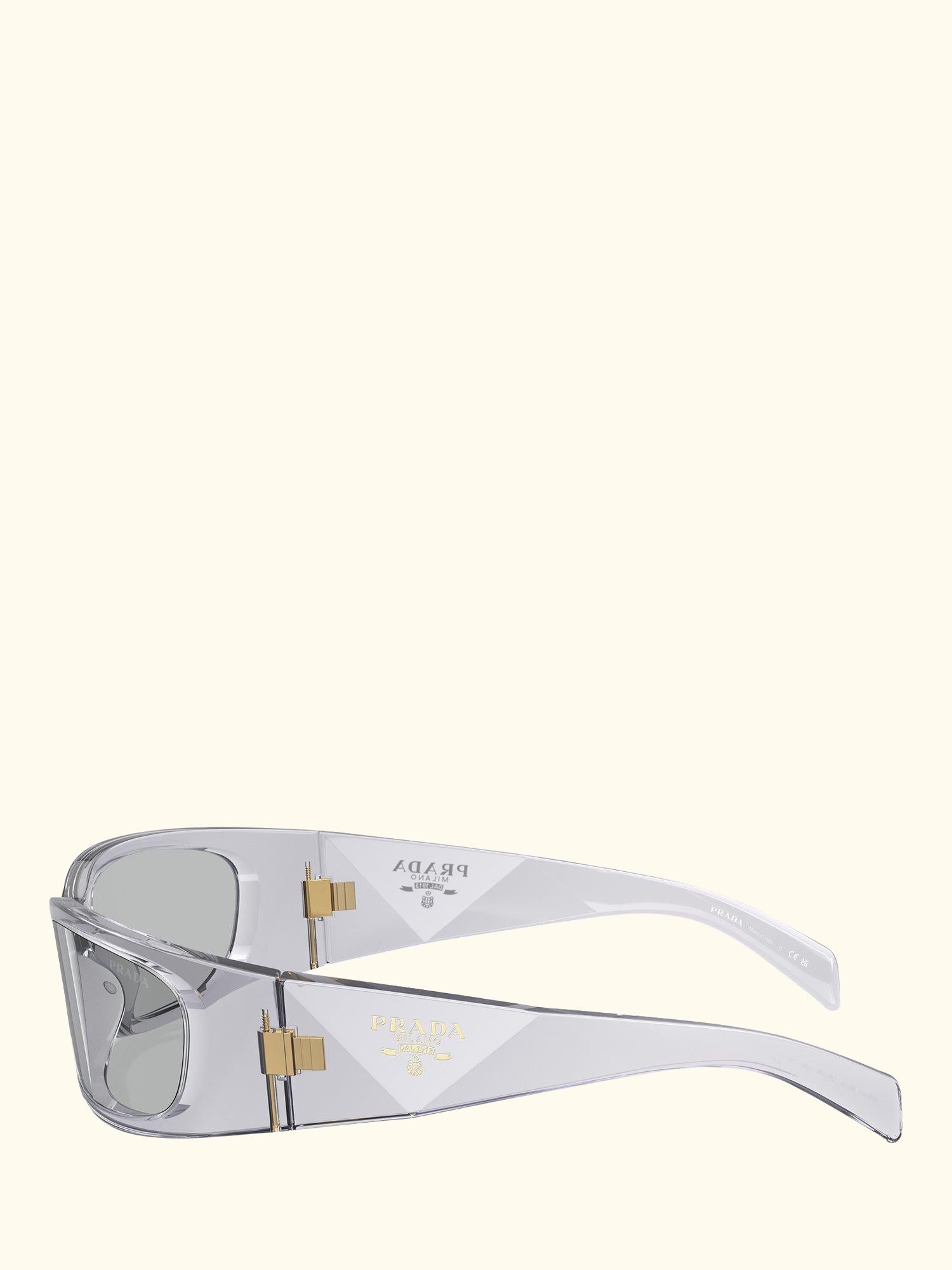 PR A14S Women's Wrap Sunglasses, Transparent Grey