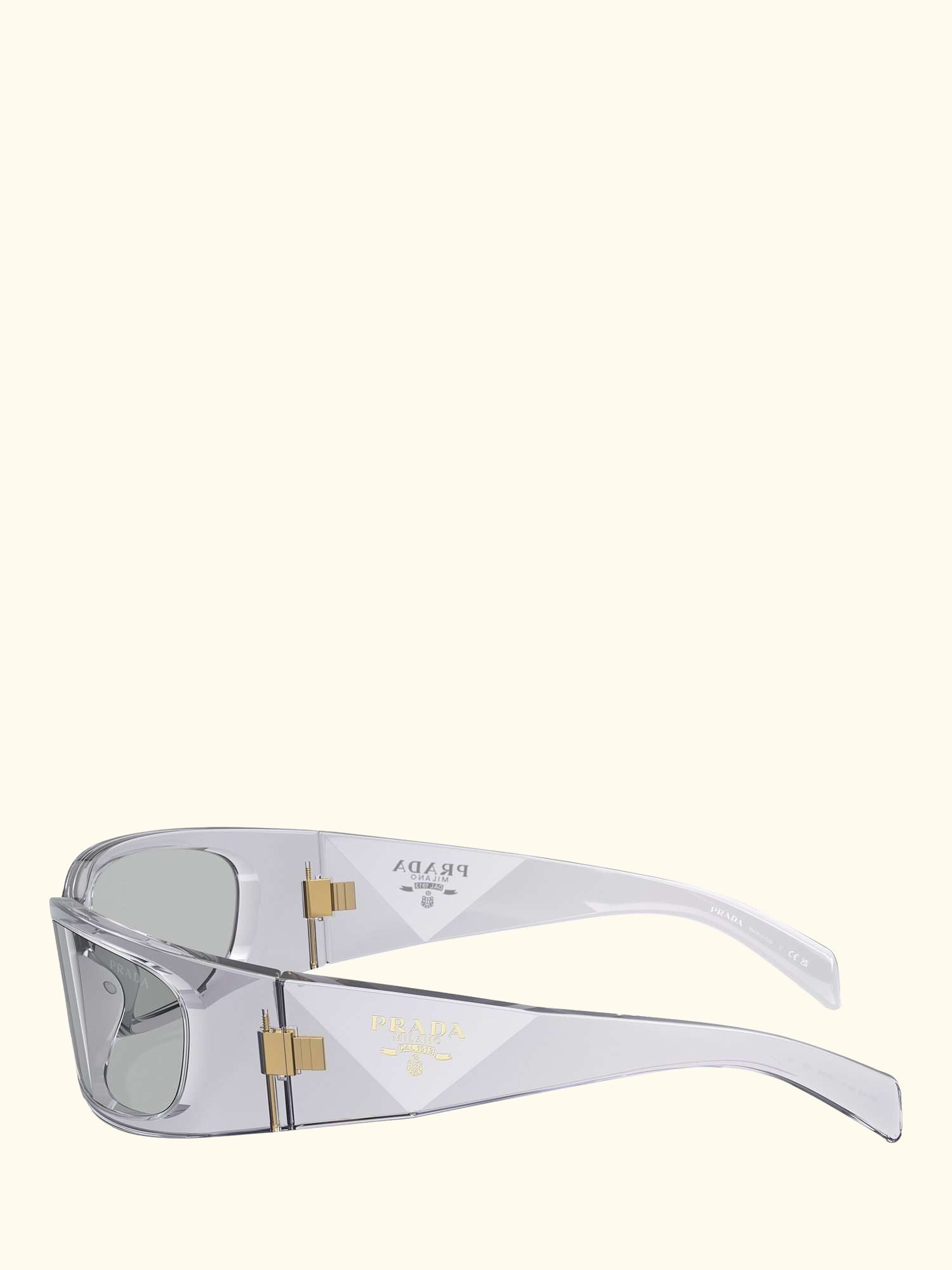 PR A14S Women's Wrap Sunglasses, Transparent Grey