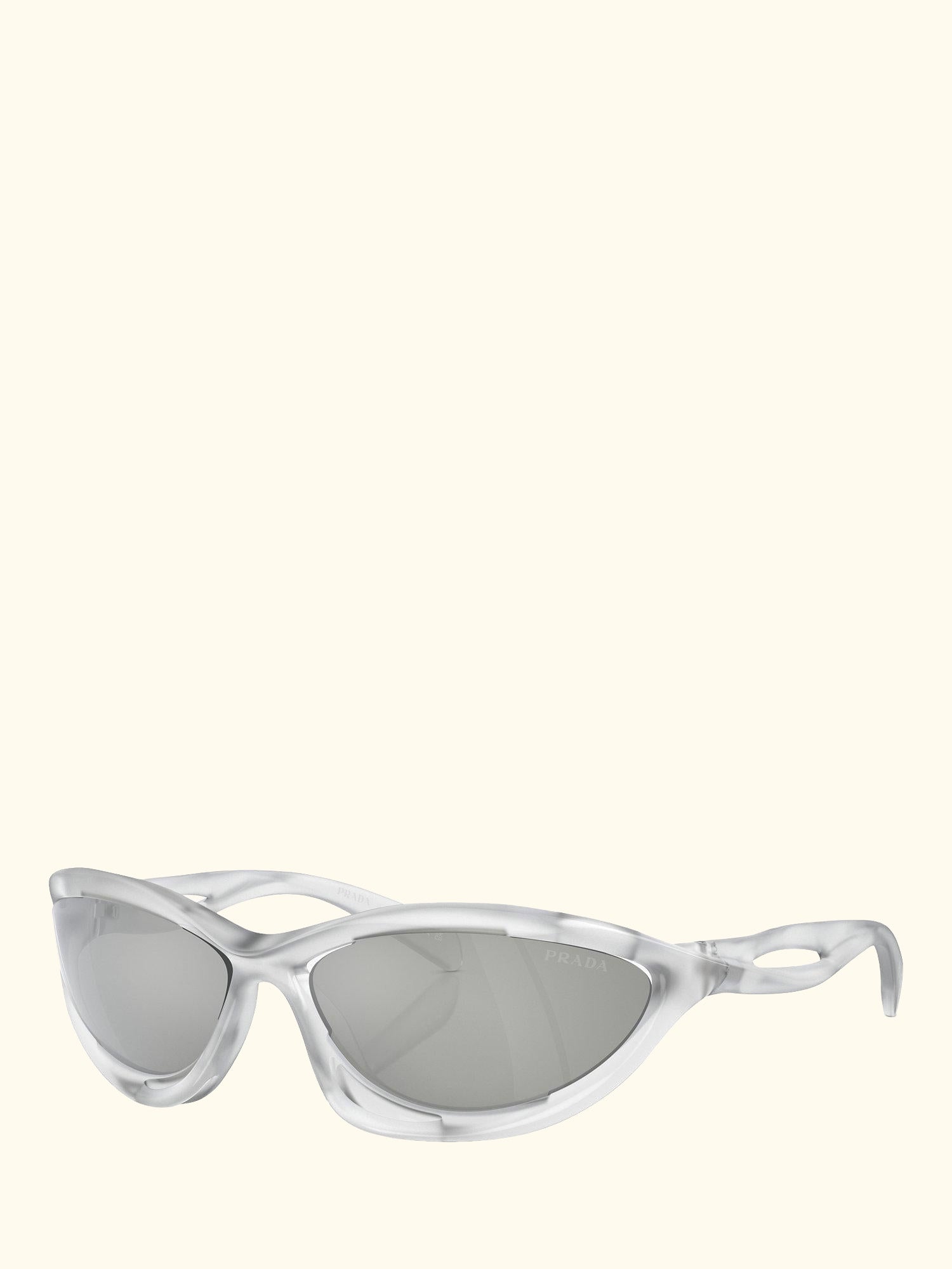 0PR A23S Women's Wrap Sunglasses, Frosted Crystal