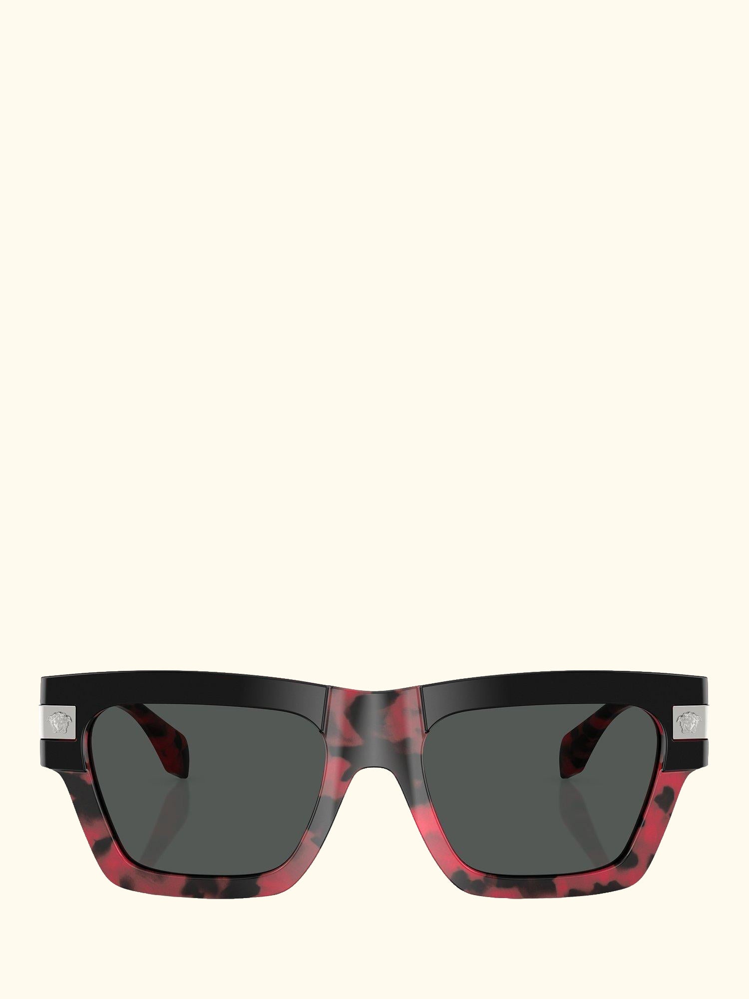 VE4464 Men's D-Frame Sunglasses, Black on Red Havana/Grey
