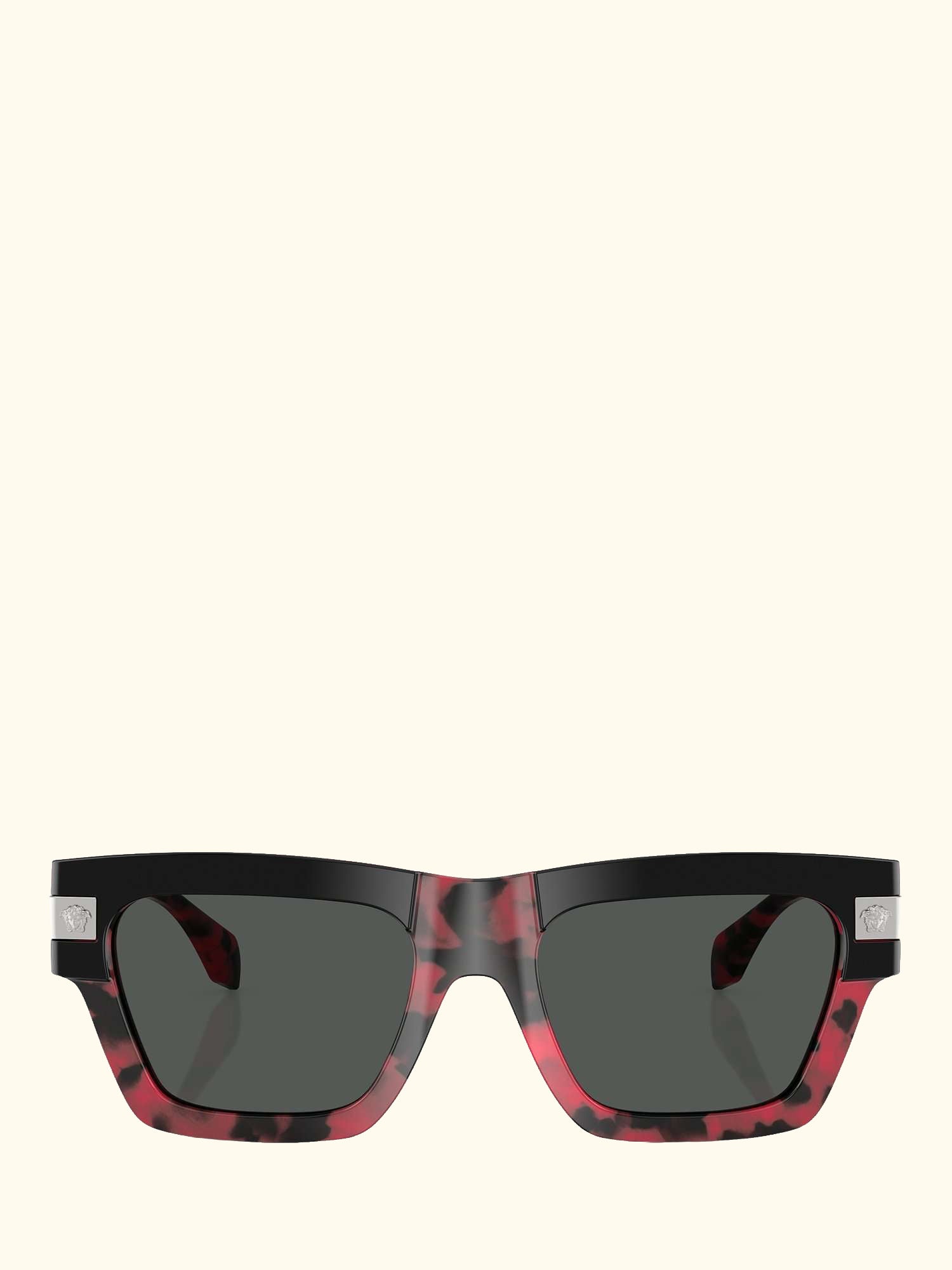 VE4464 Men's D-Frame Sunglasses, Black on Red Havana/Grey