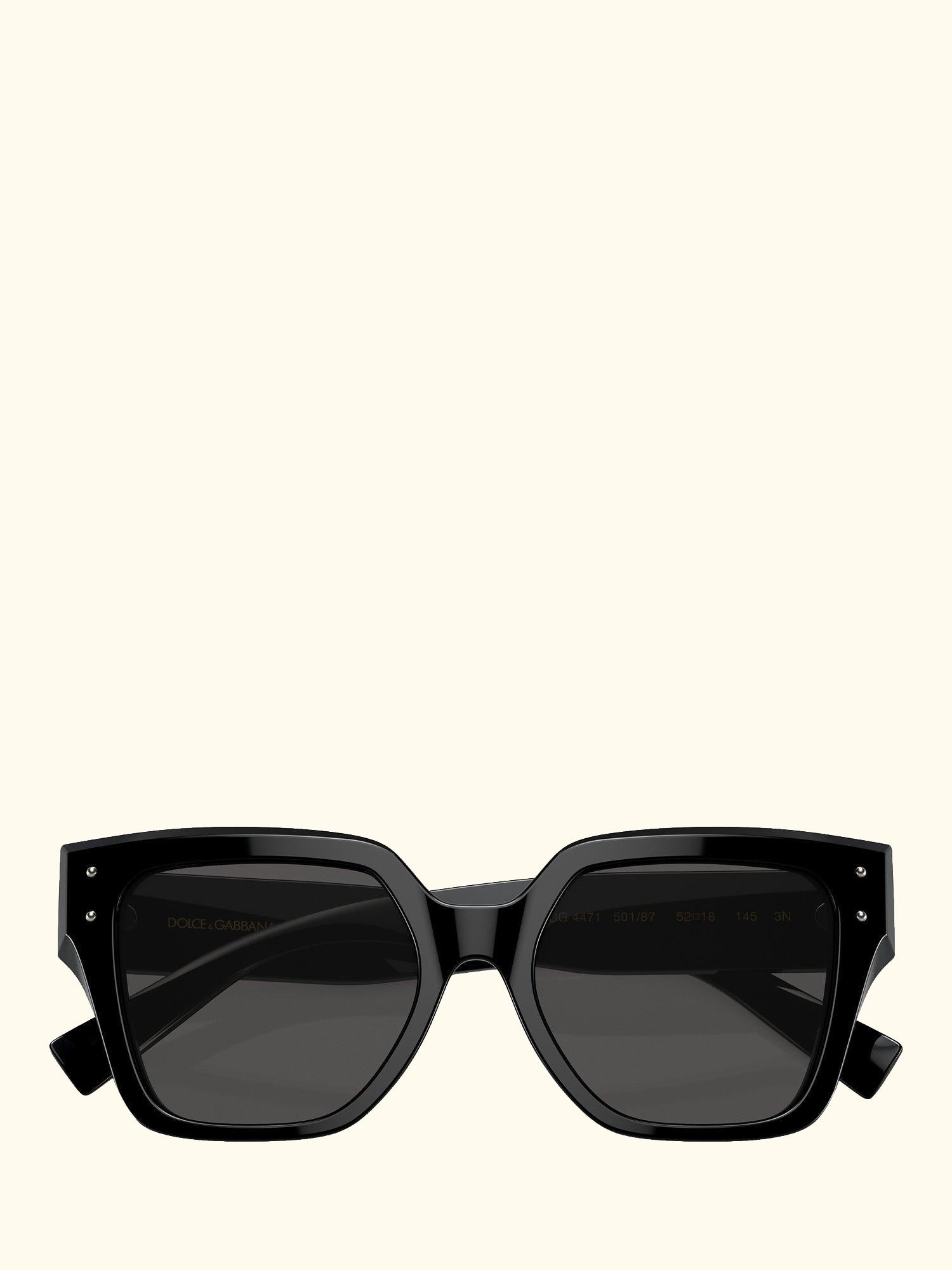 DG4471 Women's Rectangular Sunglasses, Black