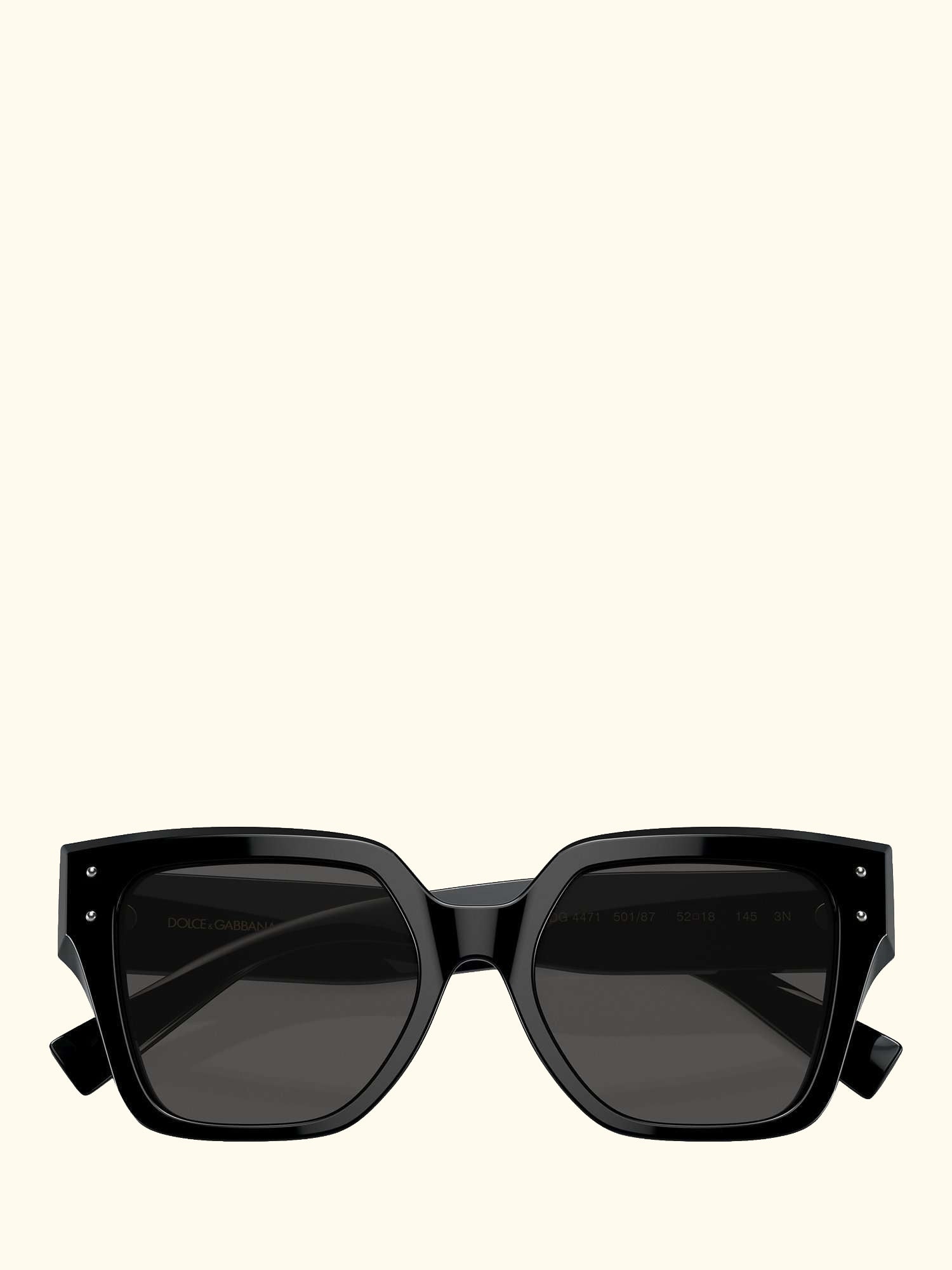 DG4471 Women's Rectangular Sunglasses, Black