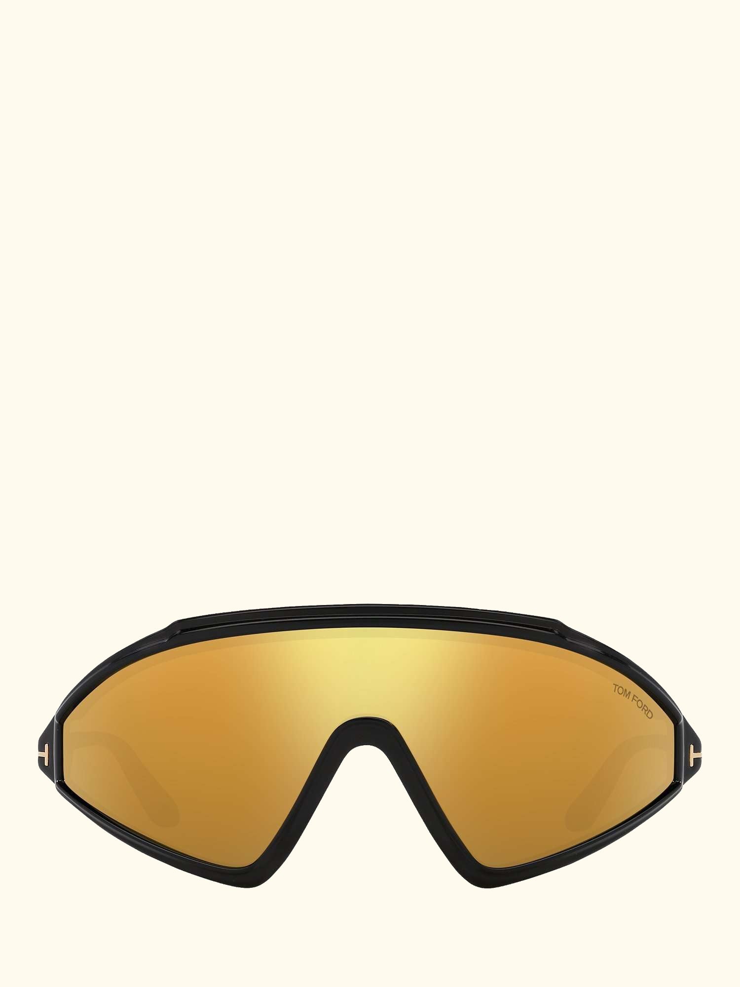 TR001794 Men's Wrap Sunglasses, Shiny Black/Mirror Yellow