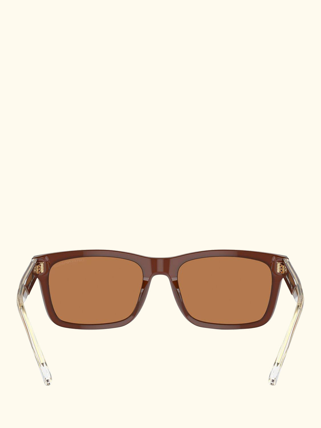 EA4224 Men's Rectangular Sunglasses, Shiny Opaline/Brown