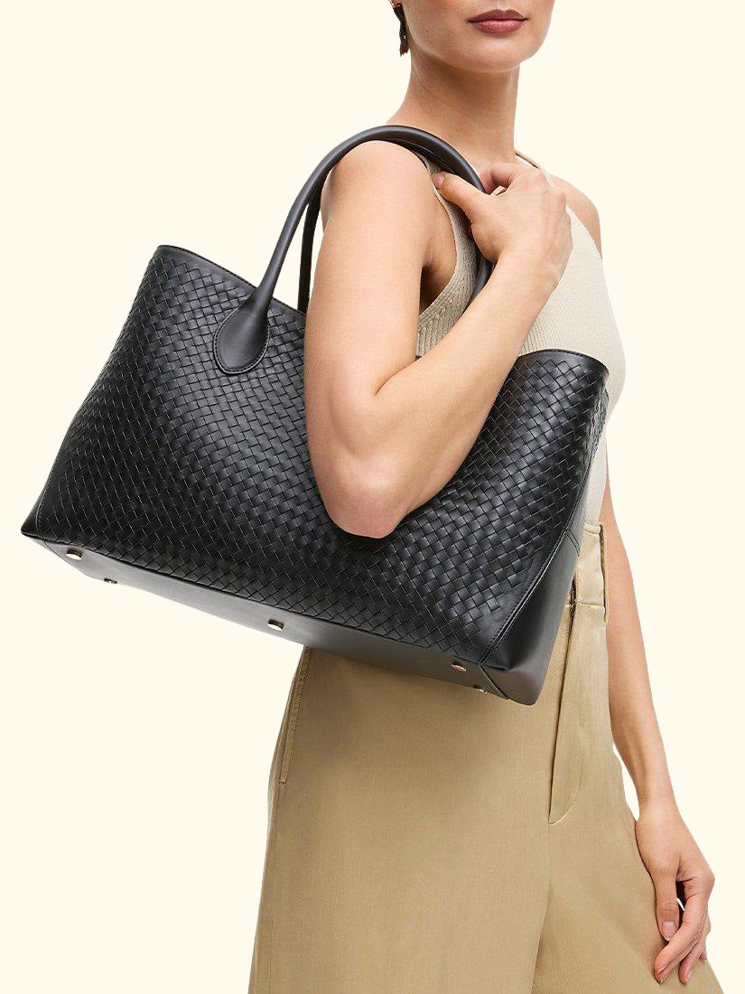 Slot Weave Leather London Tote Bag
