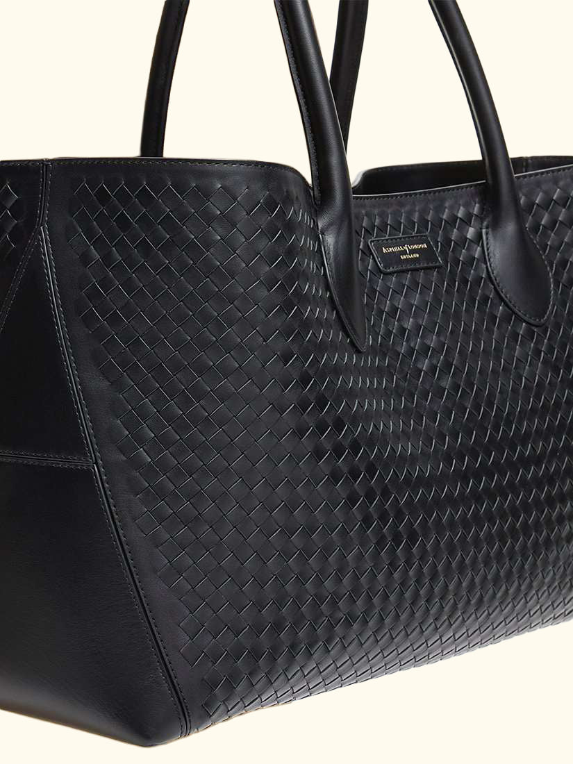 Slot Weave Leather London Tote Bag