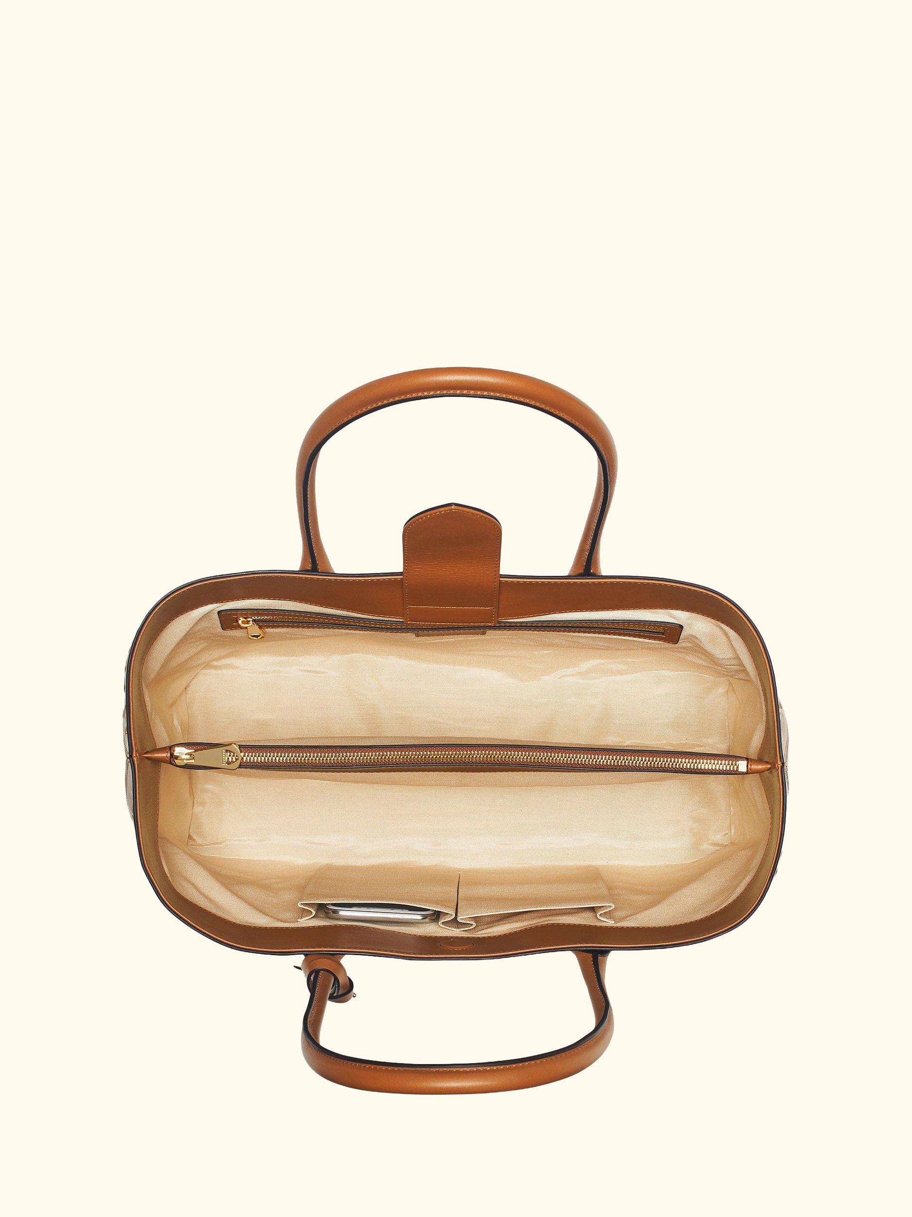 Slot Weave Leather London Tote Bag
