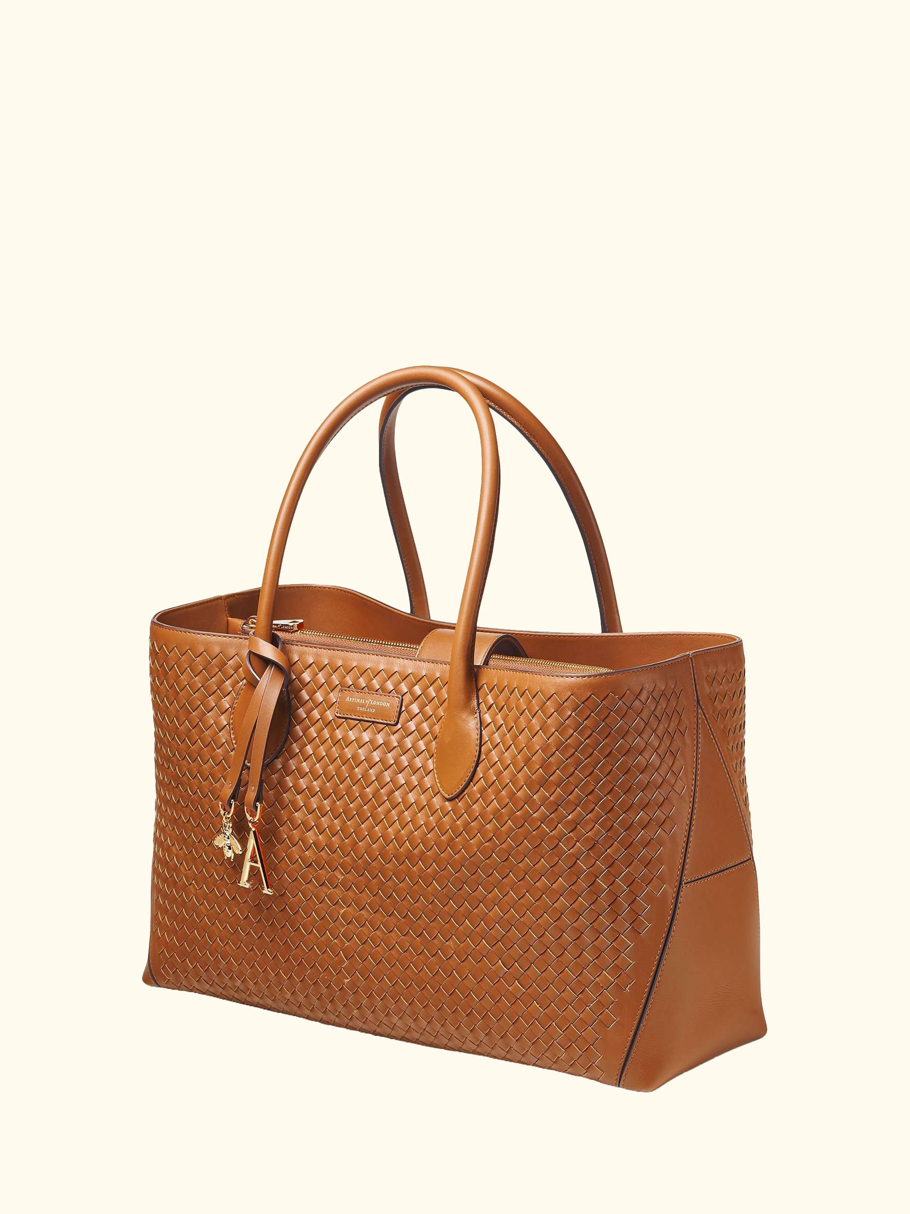 Slot Weave Leather London Tote Bag