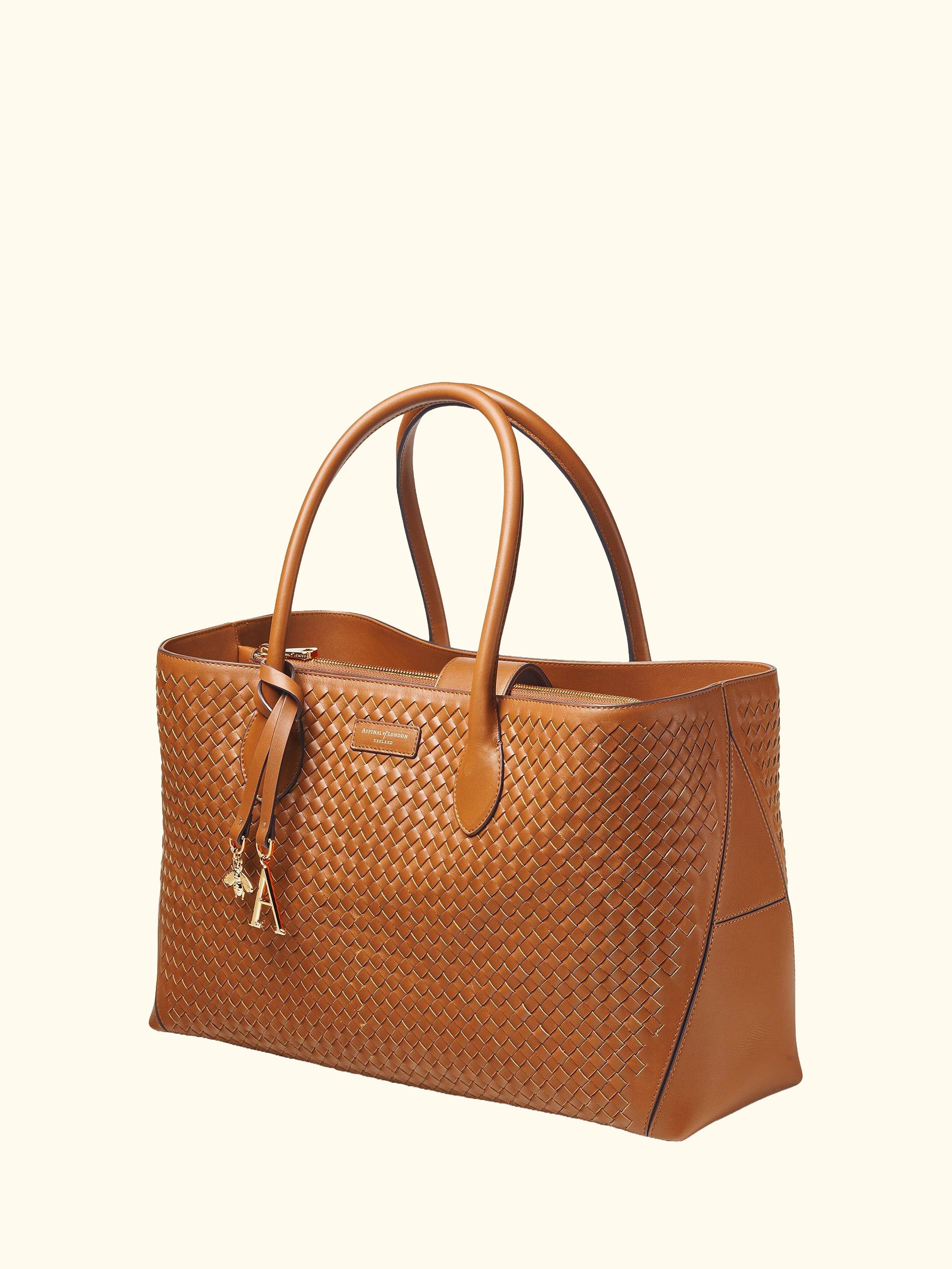 Slot Weave Leather London Tote Bag