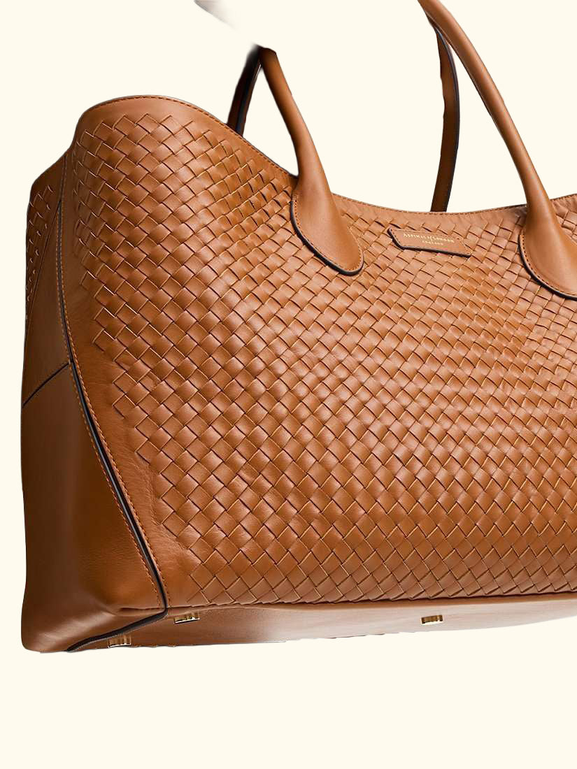 Slot Weave Leather London Tote Bag