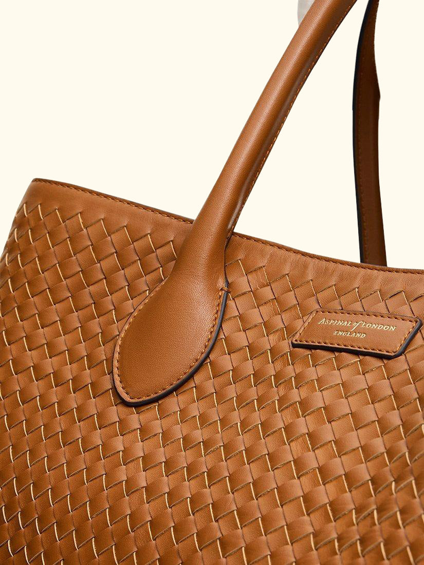 Slot Weave Leather London Tote Bag
