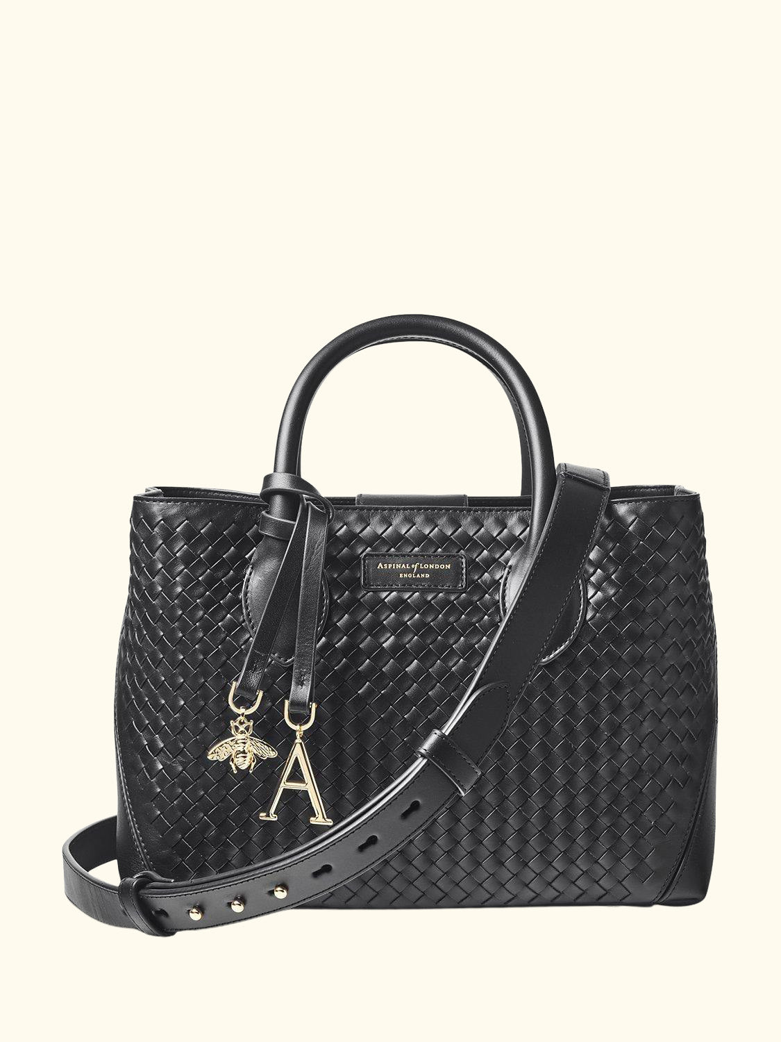 Slot Weave Leather London Midi Tote Bag
