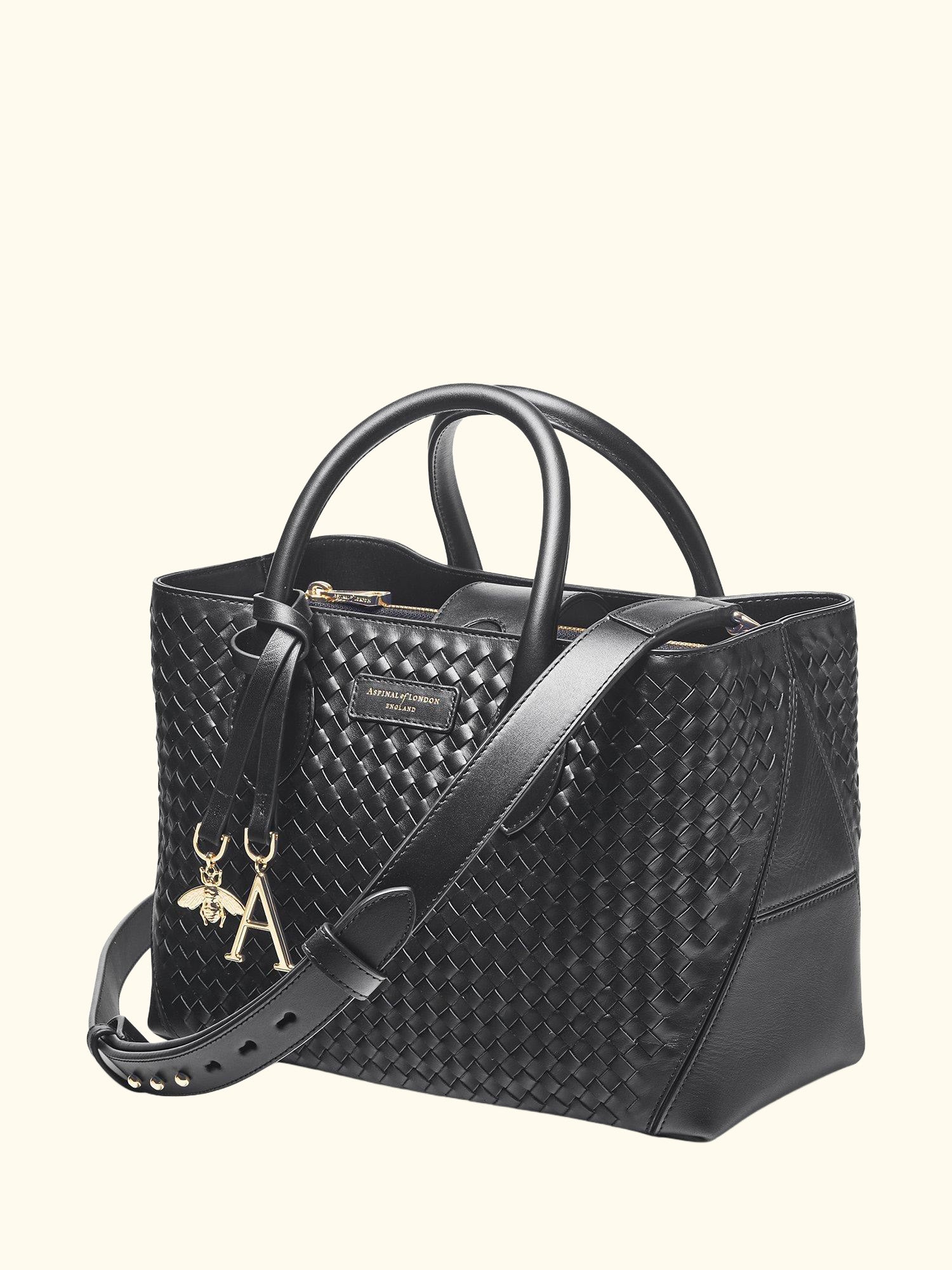 Slot Weave Leather London Midi Tote Bag