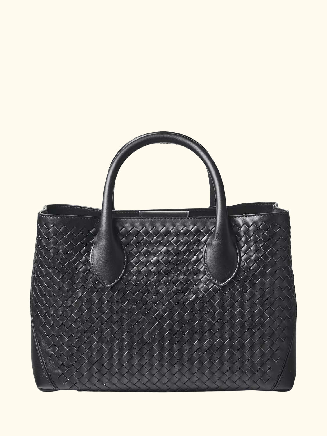 Slot Weave Leather London Midi Tote Bag