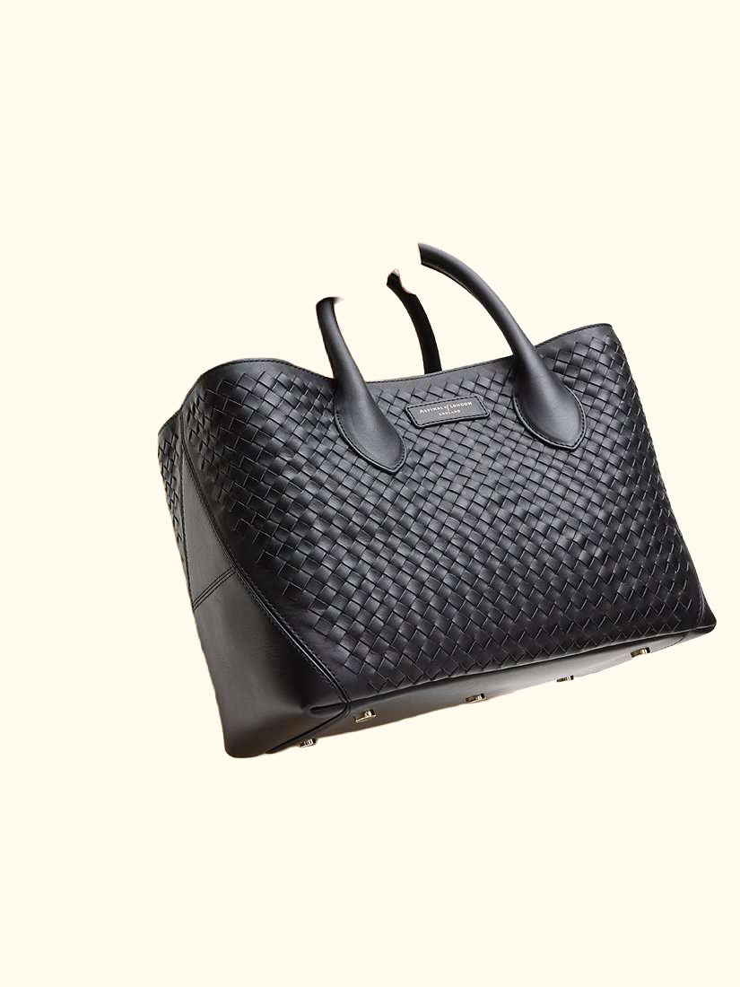 Slot Weave Leather London Midi Tote Bag