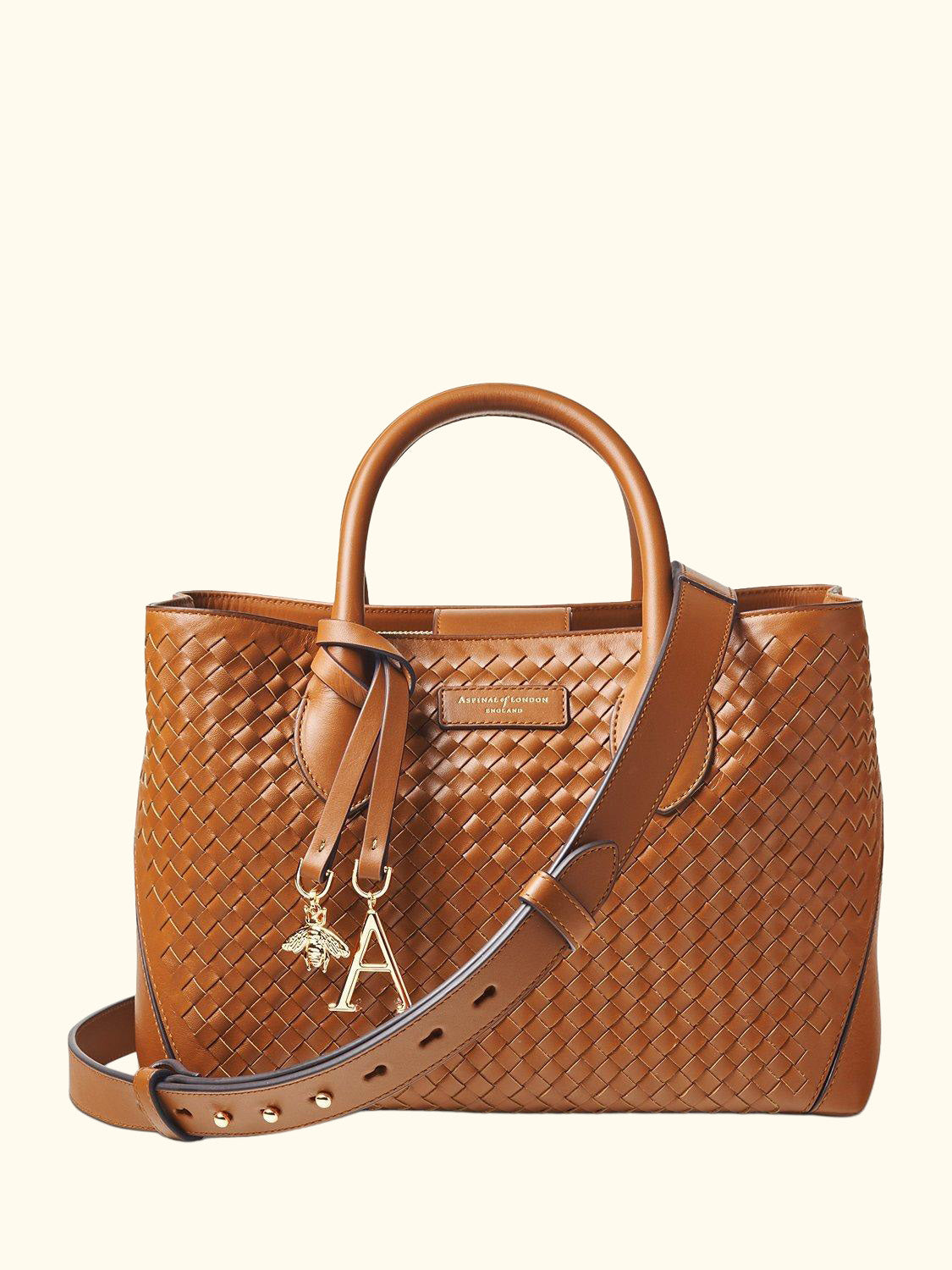 Slot Weave Leather London Midi Tote Bag