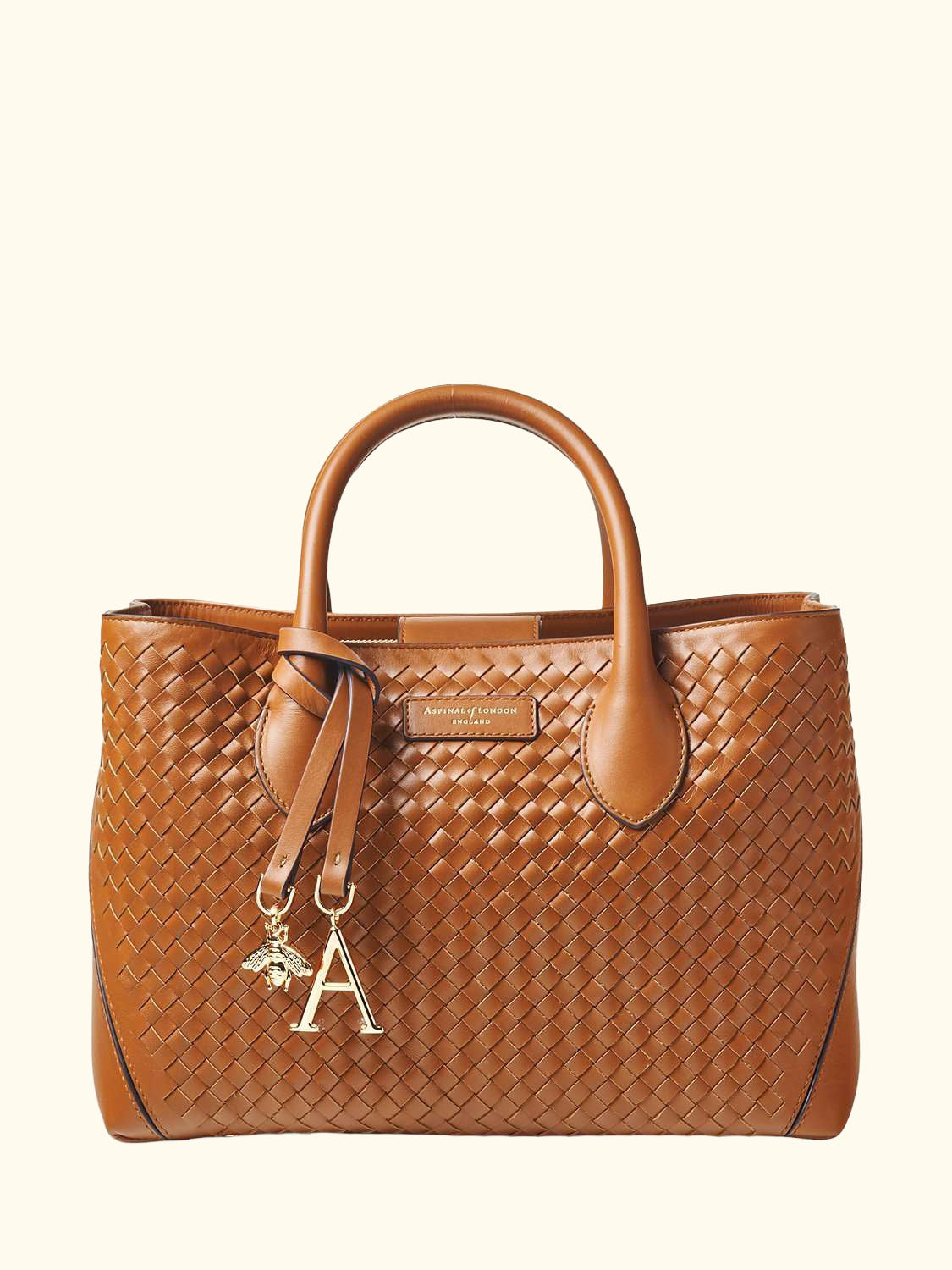 Slot Weave Leather London Midi Tote Bag
