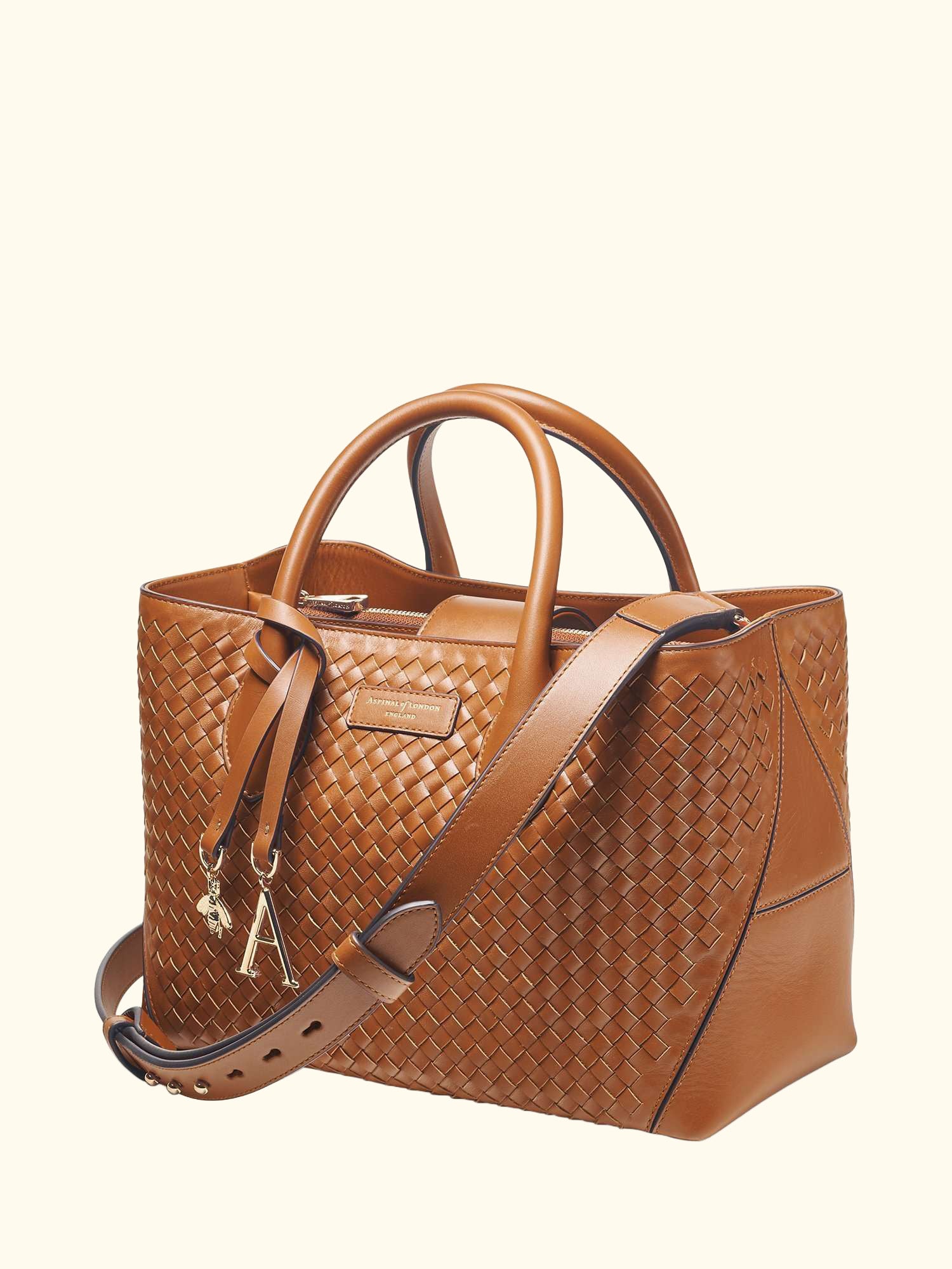 Slot Weave Leather London Midi Tote Bag