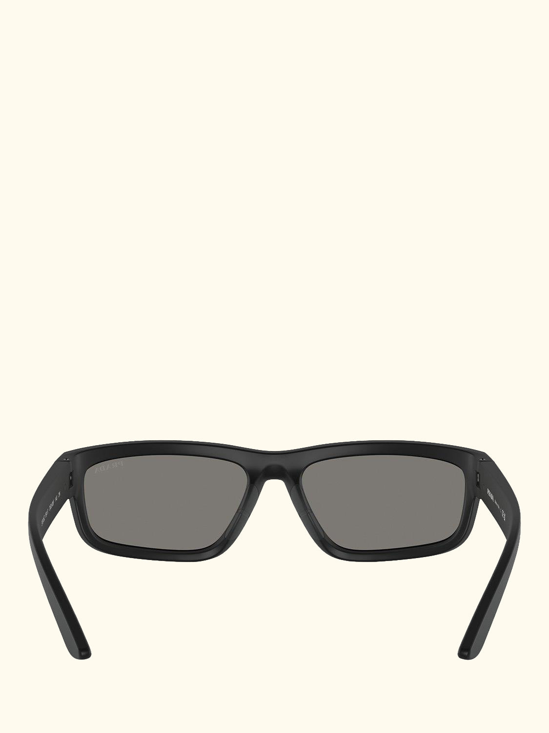 Linea Rossa PS05ZS Men's Rectangular Sunglasses, Black