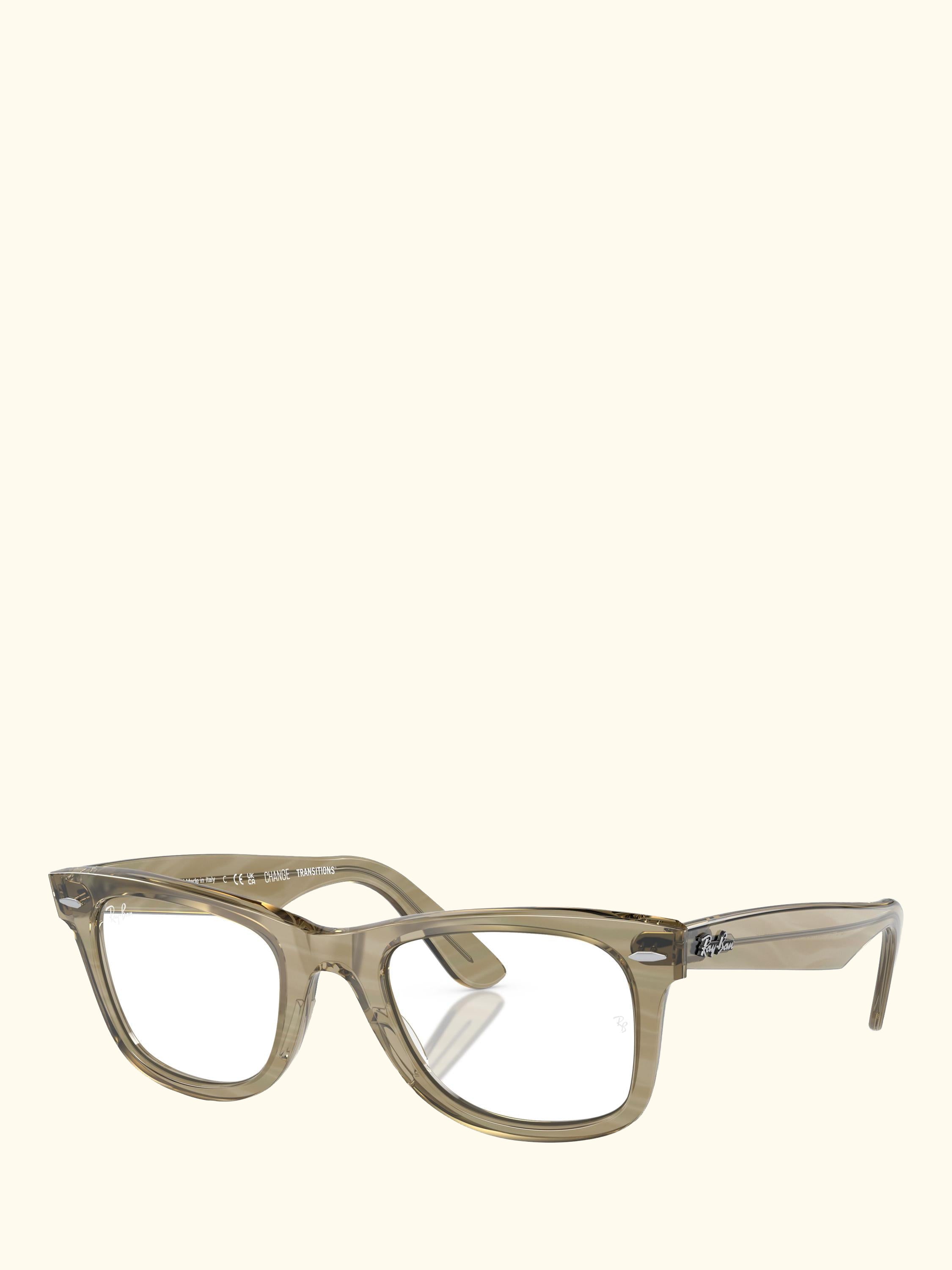 RB2140 Men's D-Frame Sunglasses, Photo Striped Grey/Clear