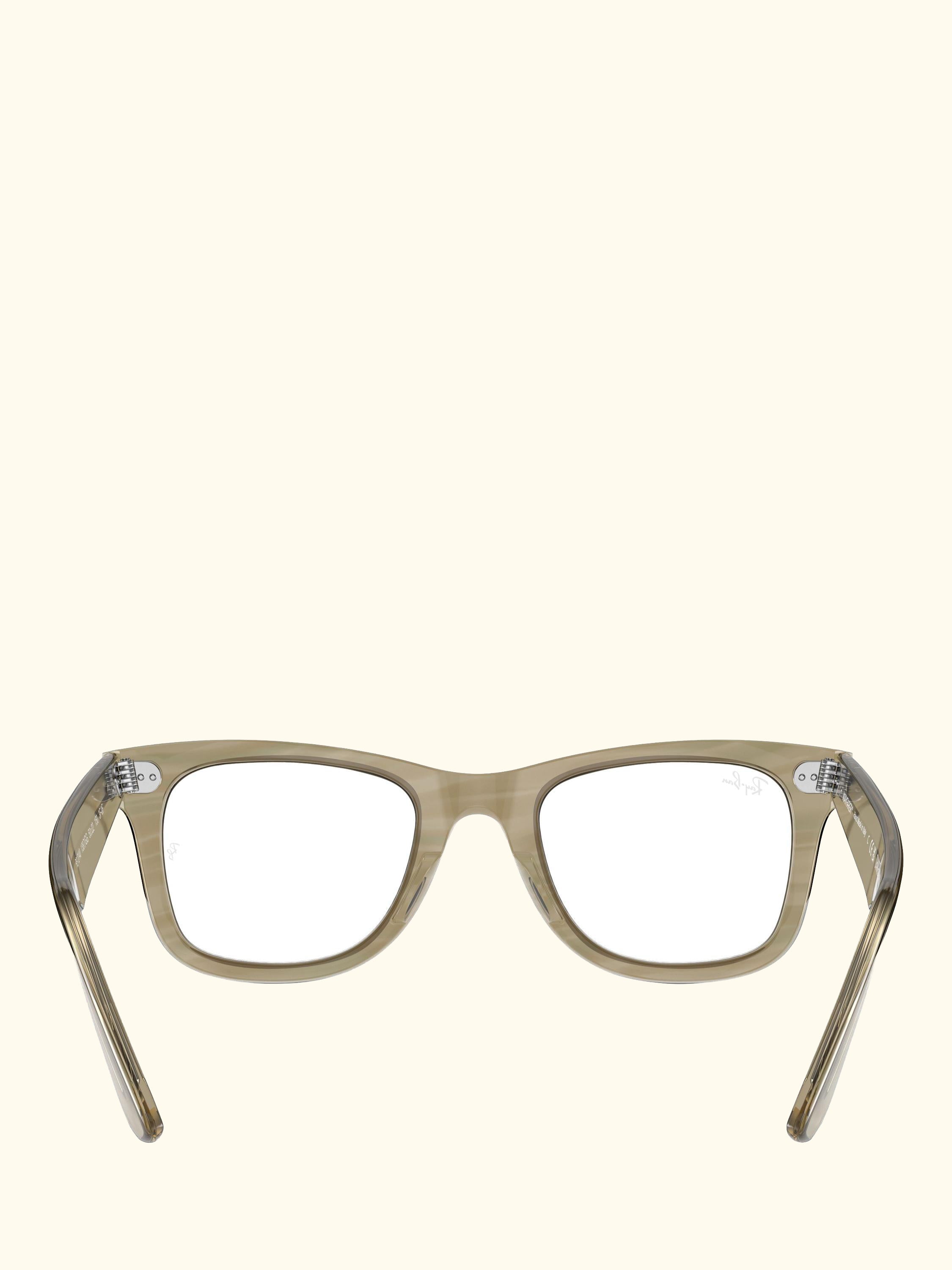 RB2140 Men's D-Frame Sunglasses, Photo Striped Grey/Clear