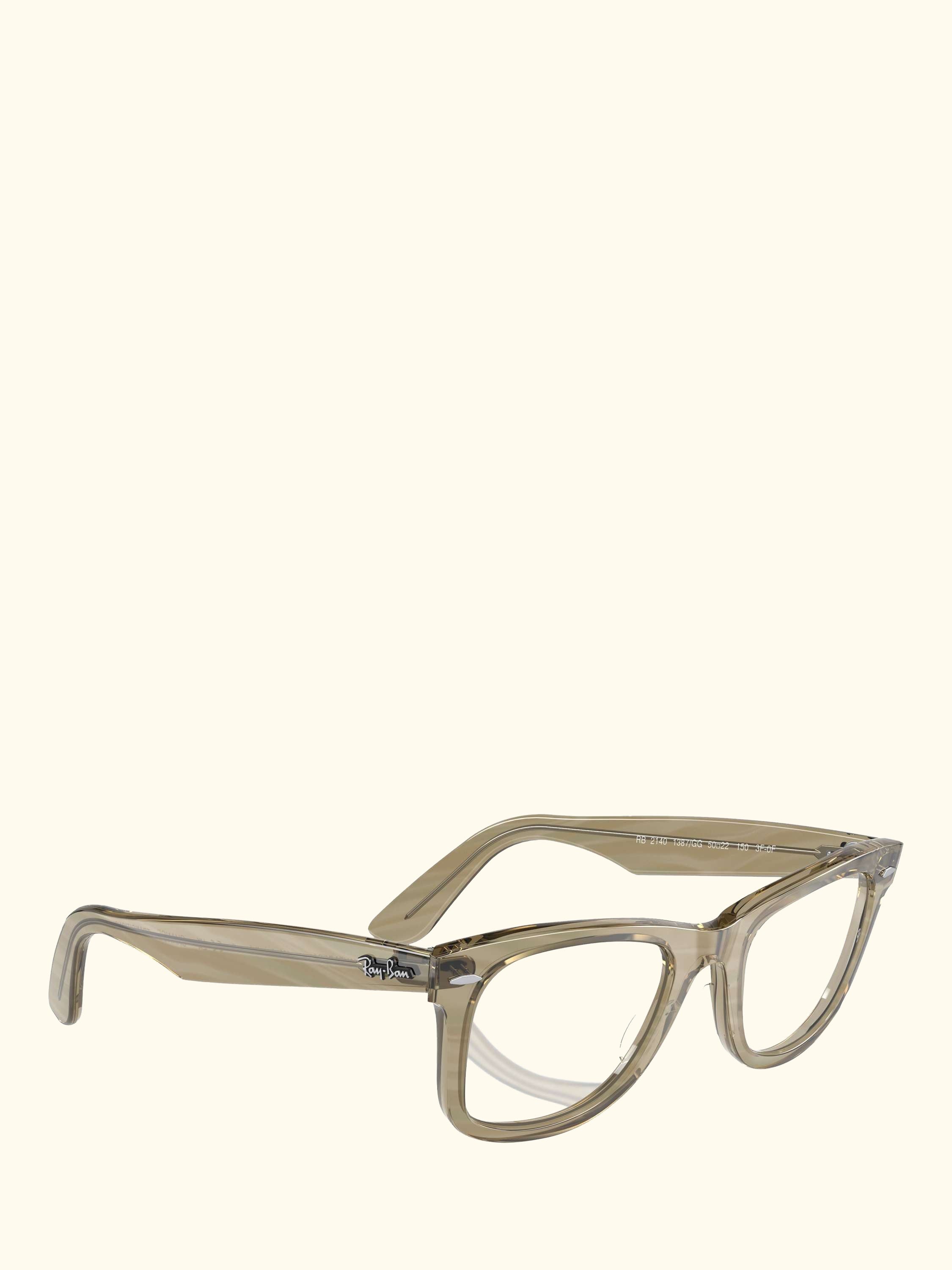 RB2140 Men's D-Frame Sunglasses, Photo Striped Grey/Clear