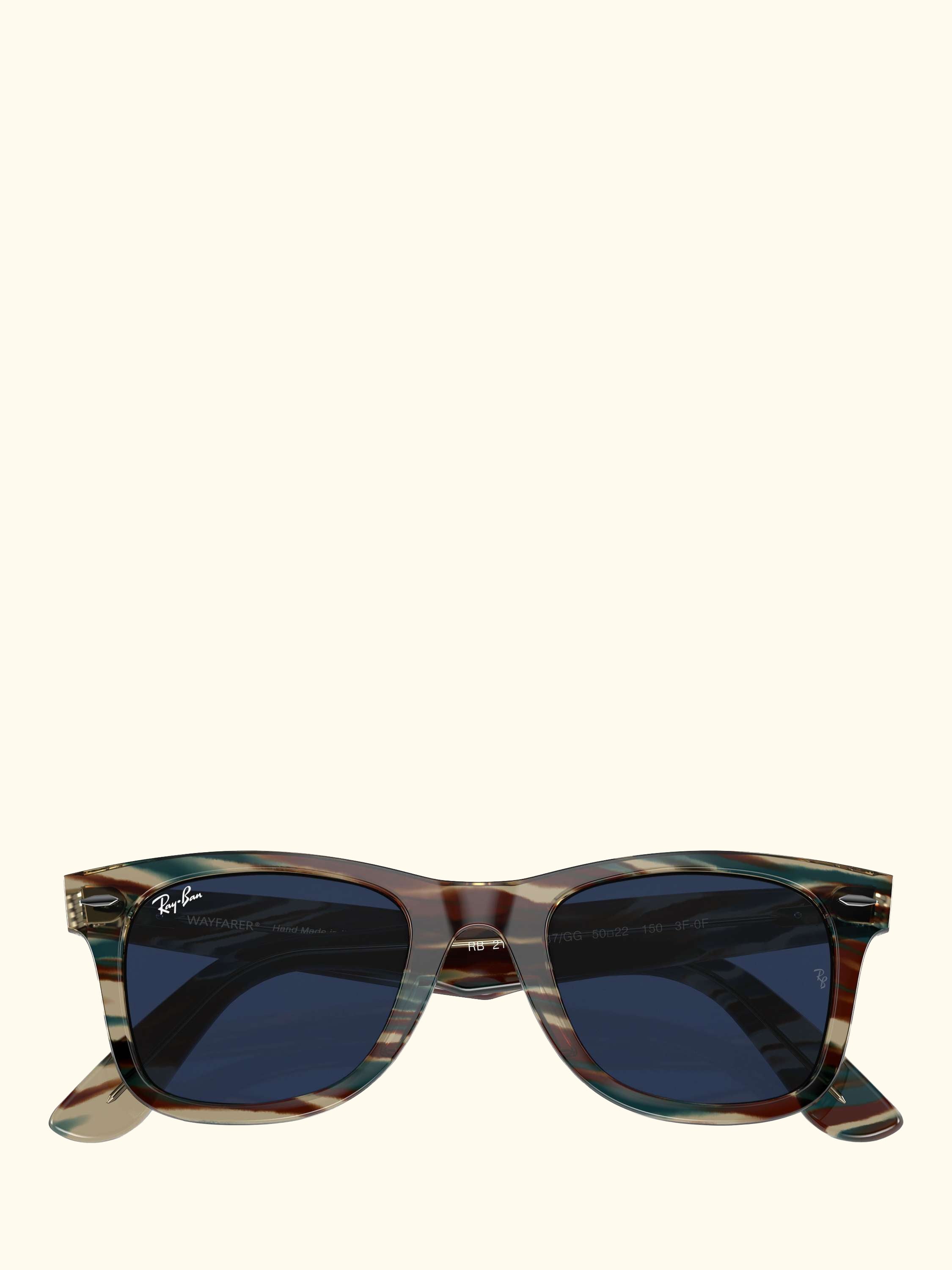 RB2140 Men's D-Frame Sunglasses, Photo Striped Grey/Clear