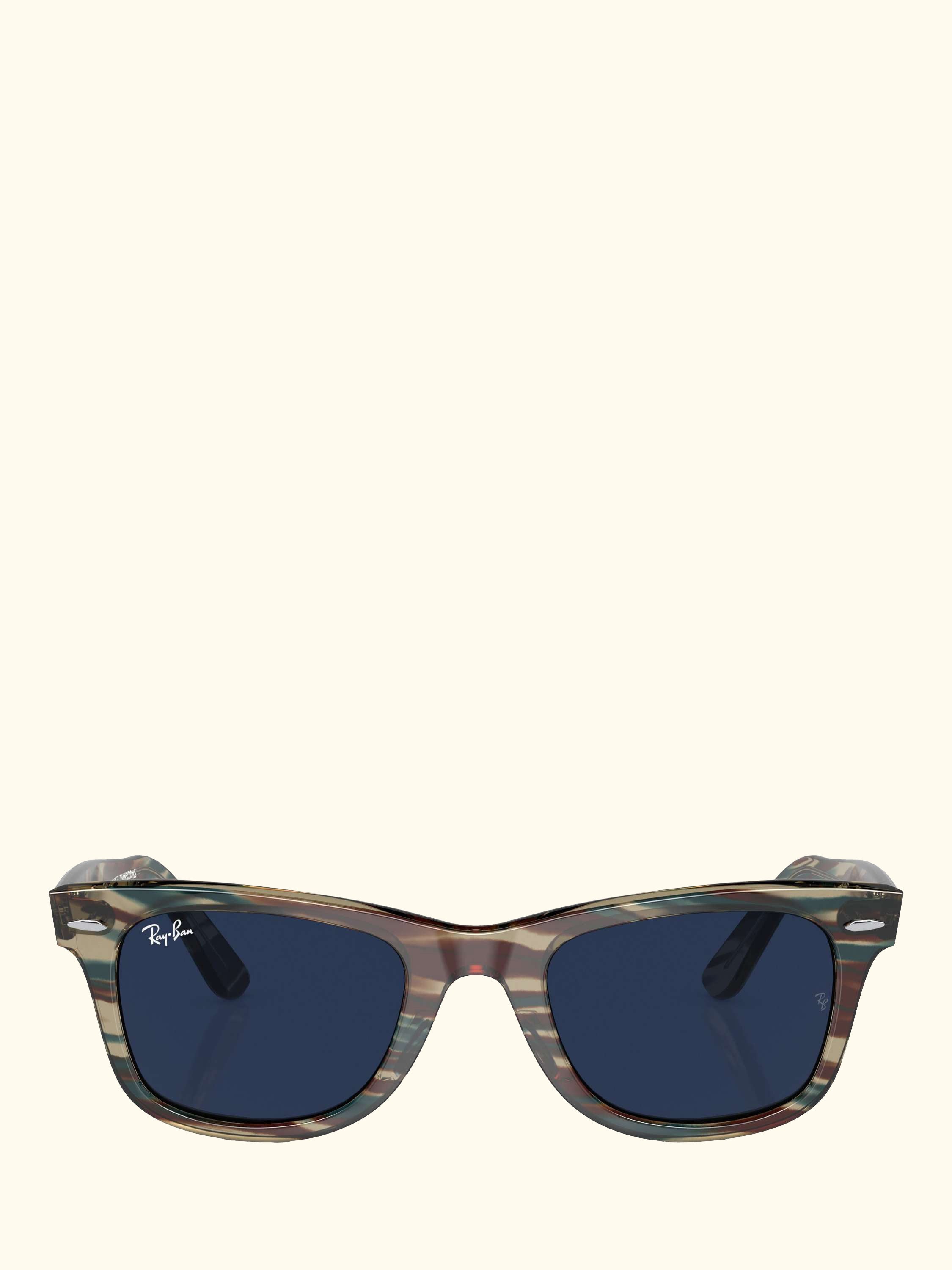 RB2140 Men's D-Frame Sunglasses, Photo Striped Grey/Clear