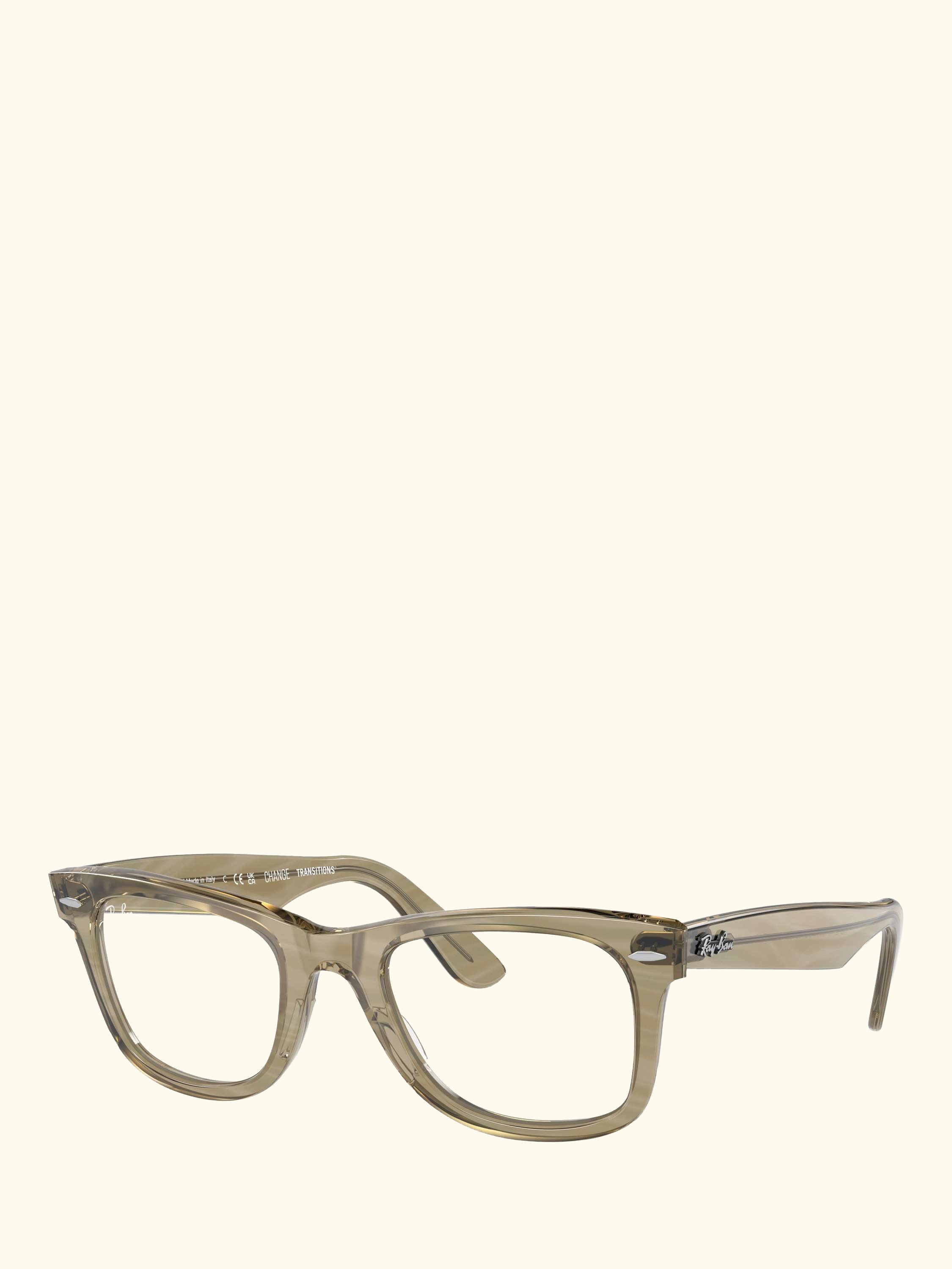 RB2140 Men's D-Frame Sunglasses, Photo Striped Grey/Clear