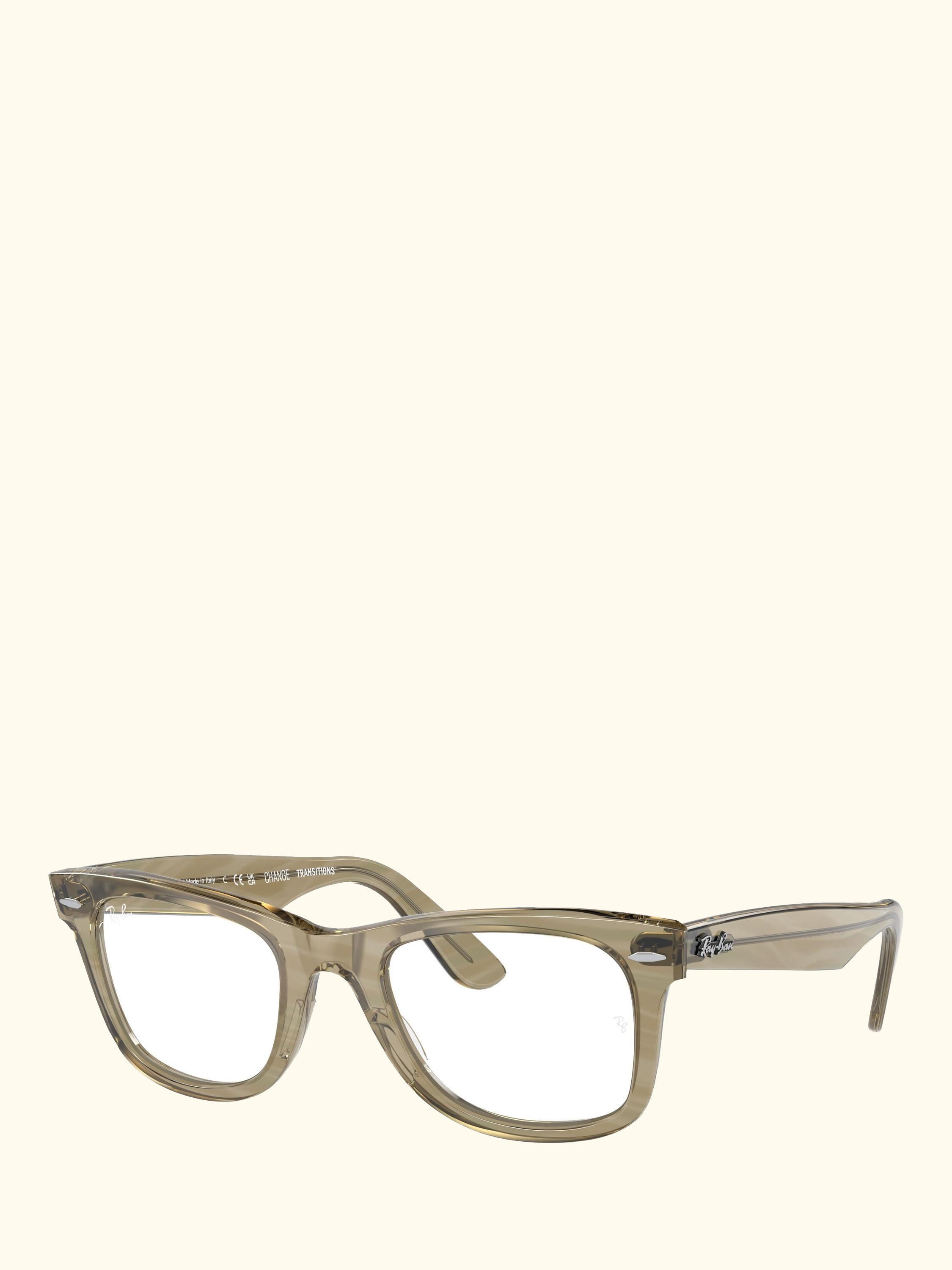 RB2140 Men's D-Frame Sunglasses, Photo Striped Grey/Clear