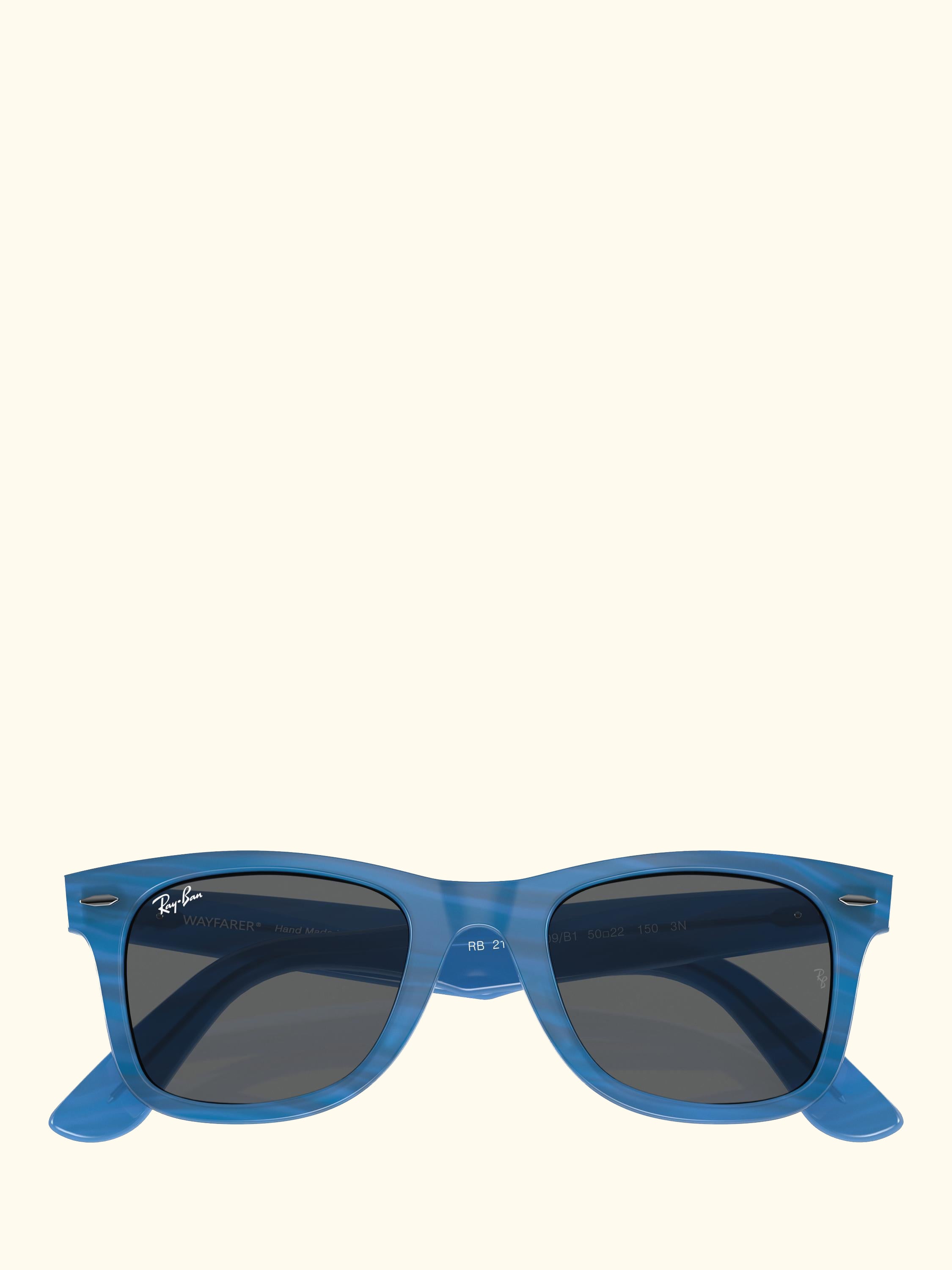 RB2140 Men's Rectangular Sunglasses, Photo Striped Blue