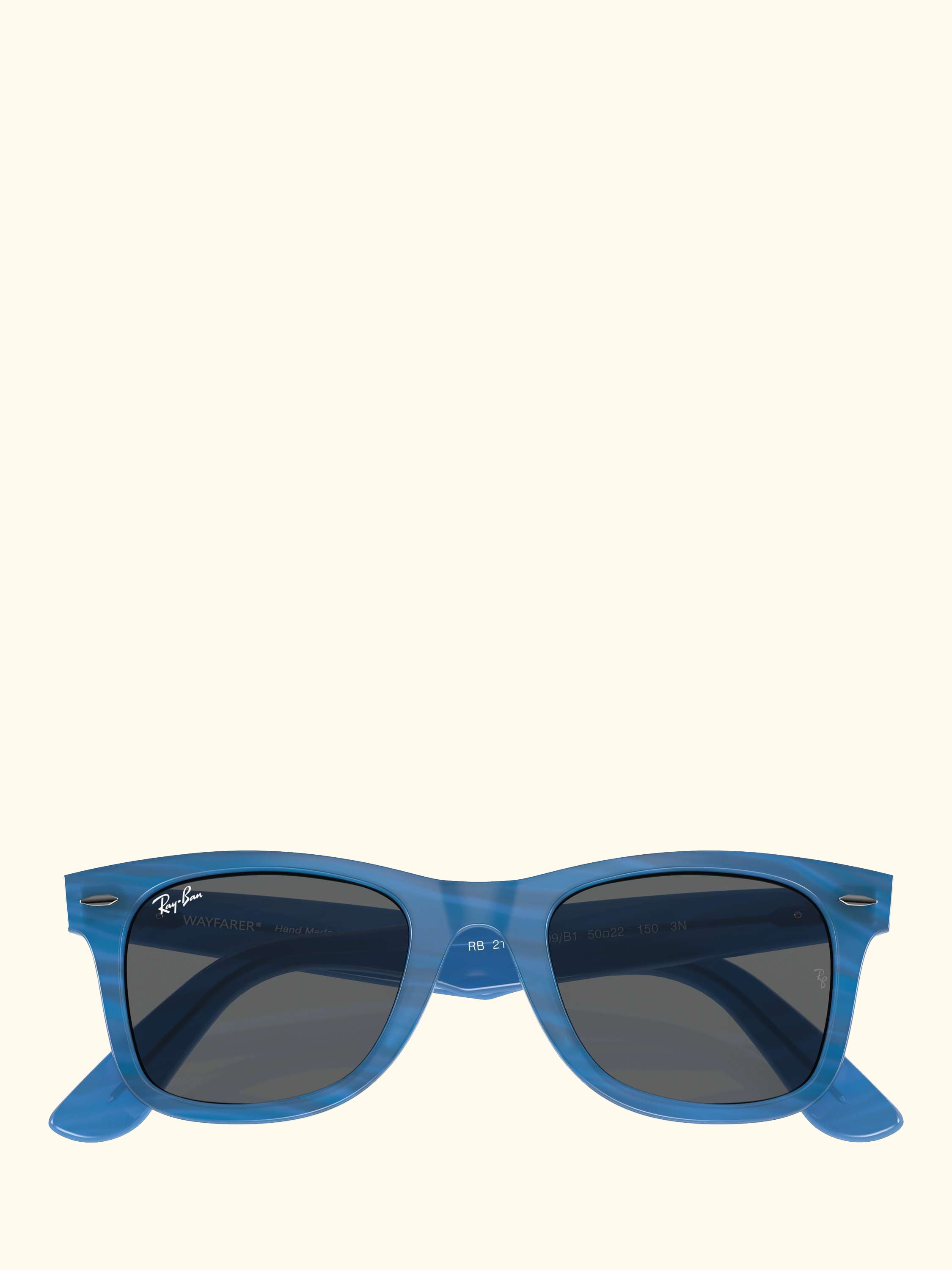RB2140 Men's Rectangular Sunglasses, Photo Striped Blue